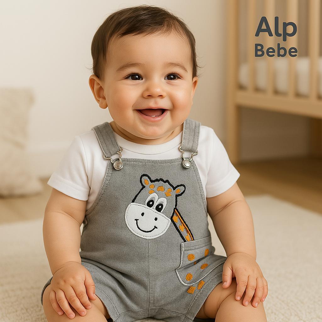 Berlin Zürafa  Örme Kot Salopet Takım - Mavi