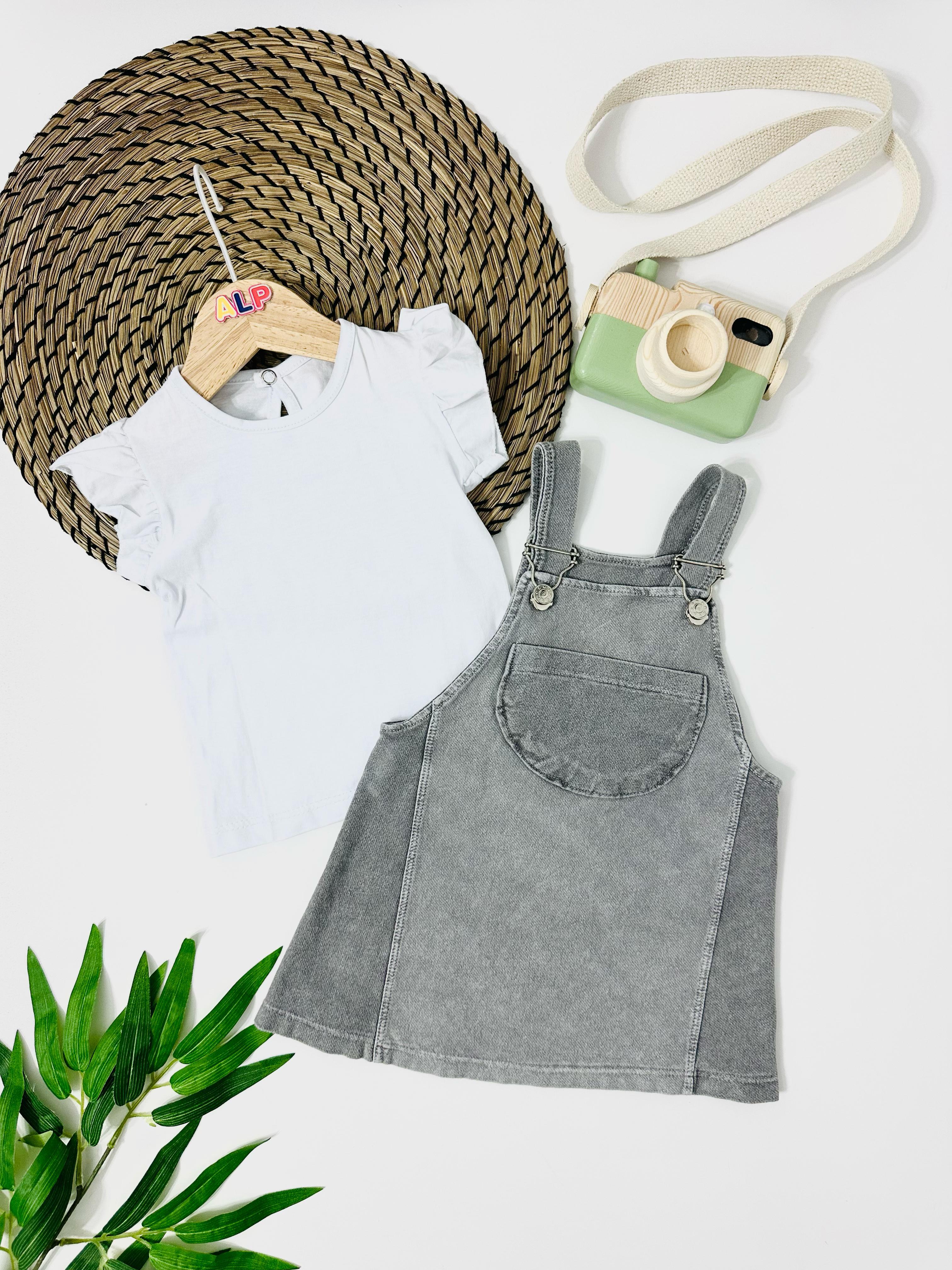 Brandenburg Torba Cepli Örme Kot Salopet Takım - Gri