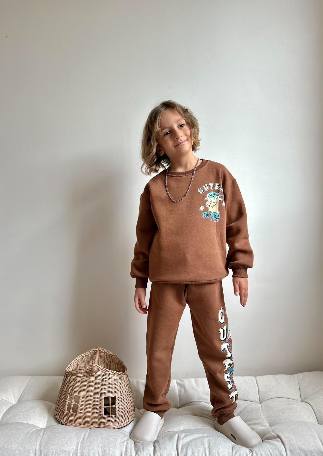 Cutest 3 İp İçi Şardonlu cep detaylı Eşofman Takım