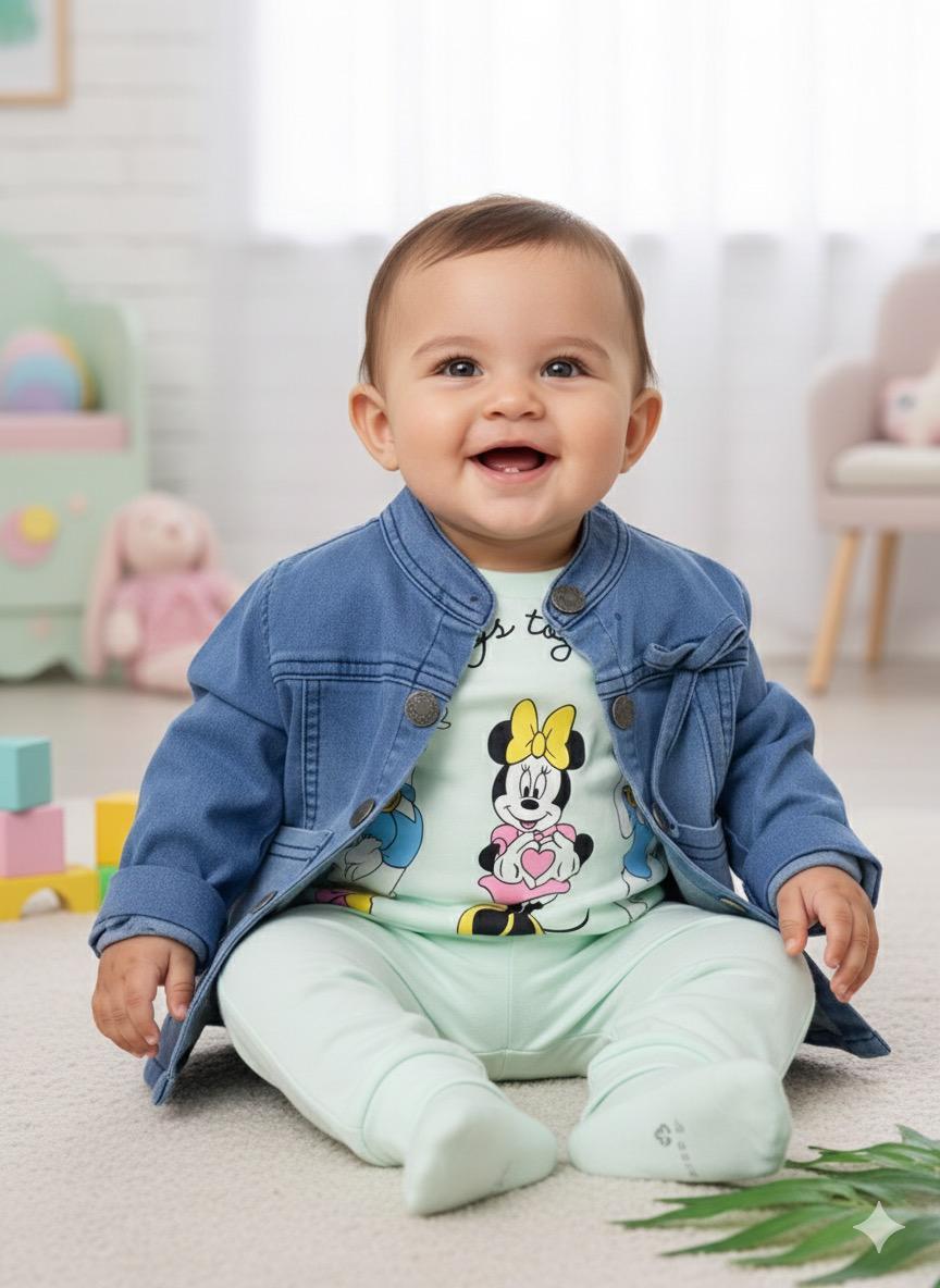 Disney Kot Ceket Detaylı 2 ip 3'lü Takım