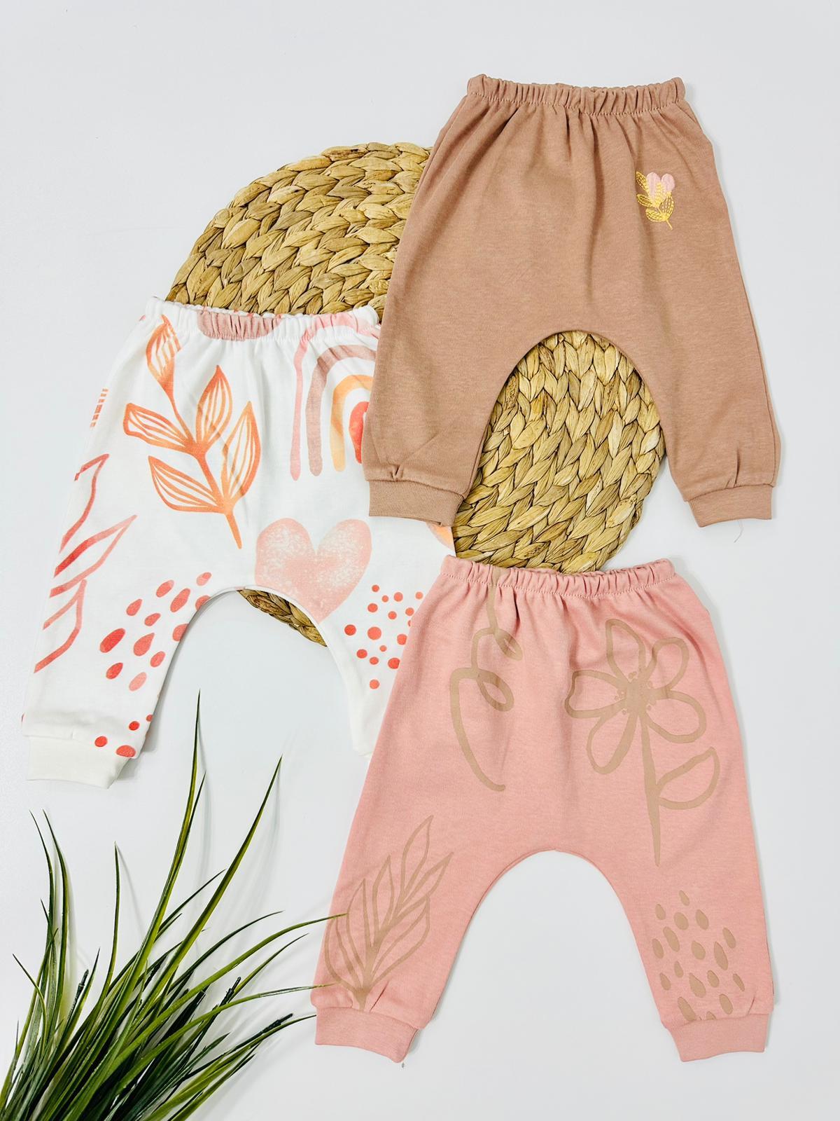 Endonesıa 3'lü Pantolon Set - Pembe