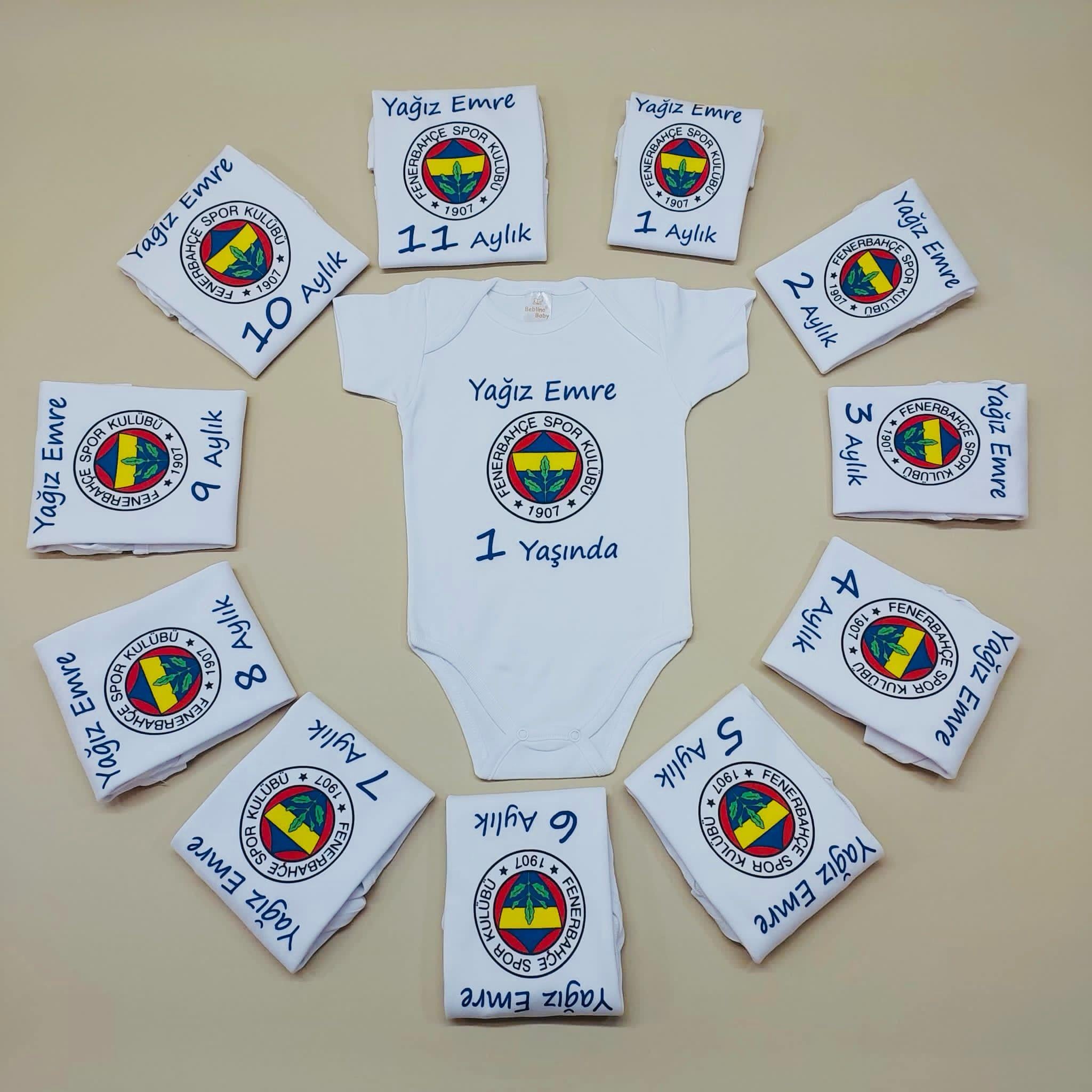 Fenerbahçe 12 Aylık Desenli Zıbın Seti
