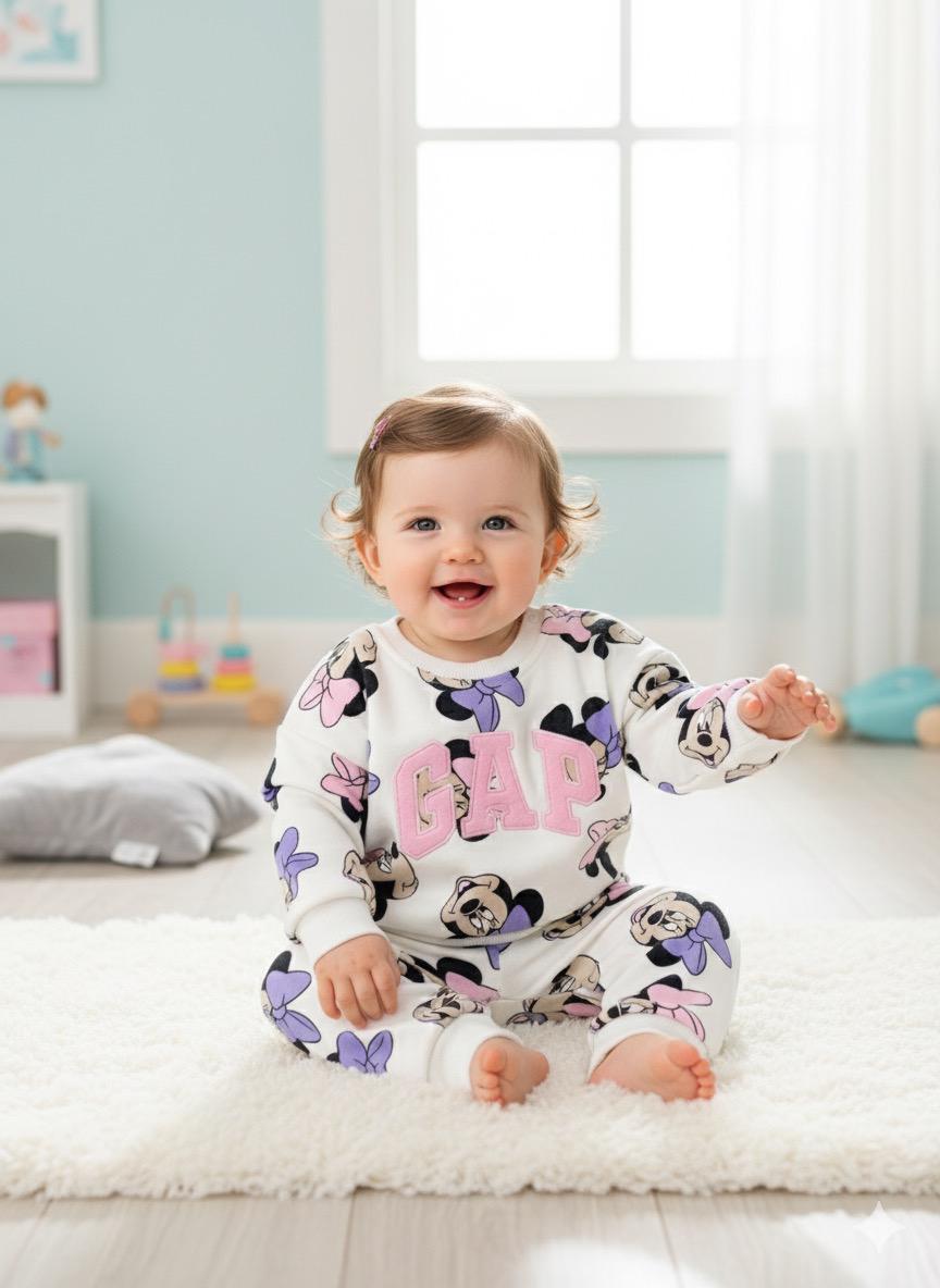 GAP Baskılı Minnie Mause Şardonlu Alt Üst Takım