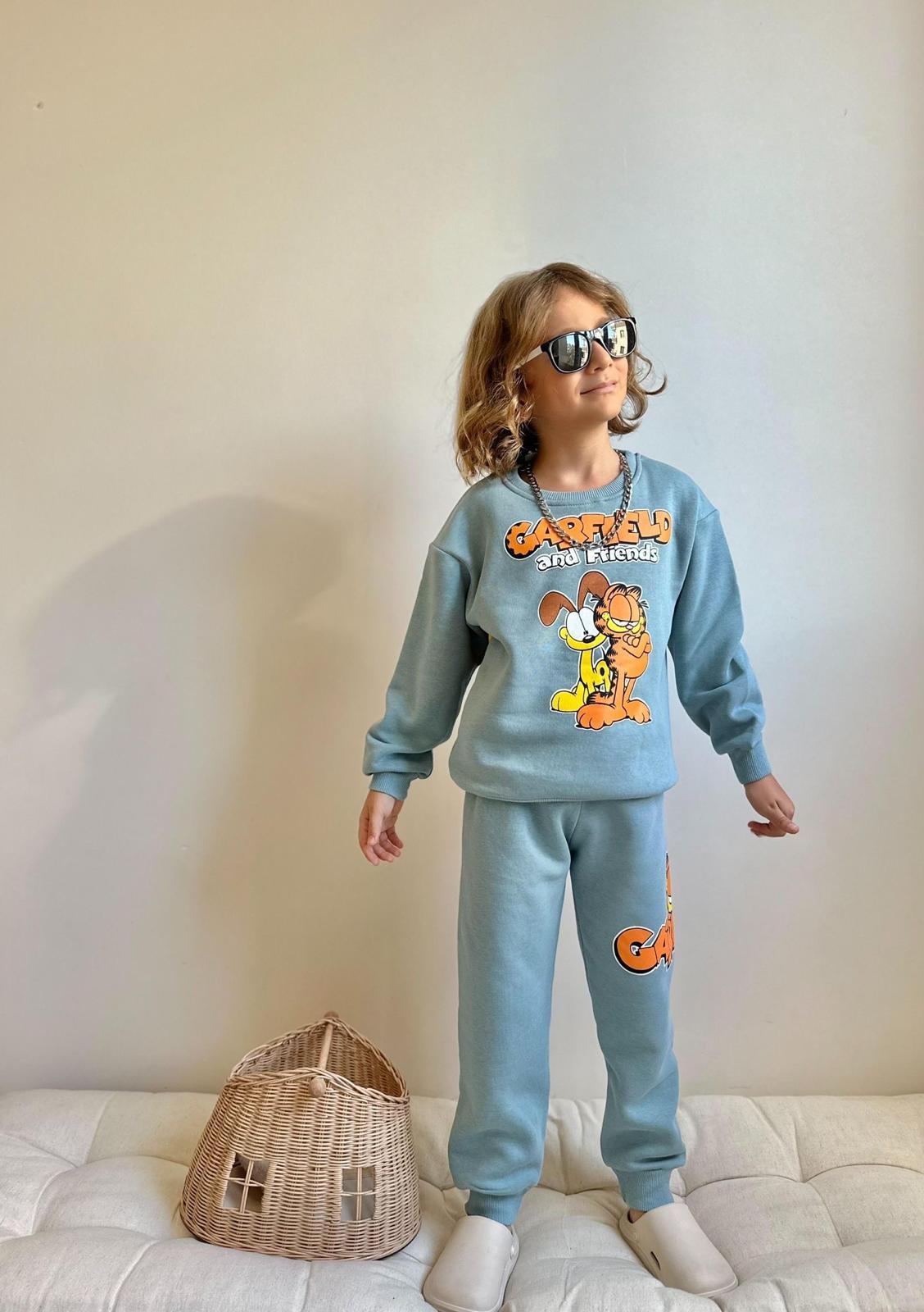 Garfıeld 3 İp İçi Şardonlu cep detaylı Eşofman Takım