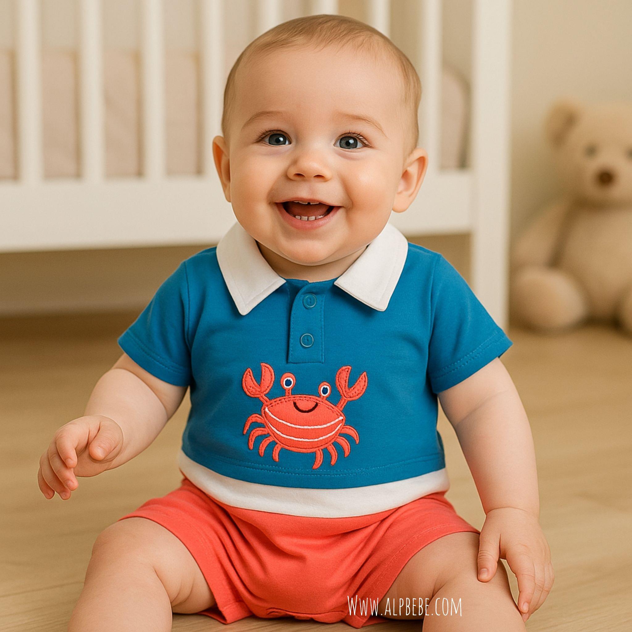 Germany Polo Yaka Yengeç Detaylı Tulum - Turuncu 