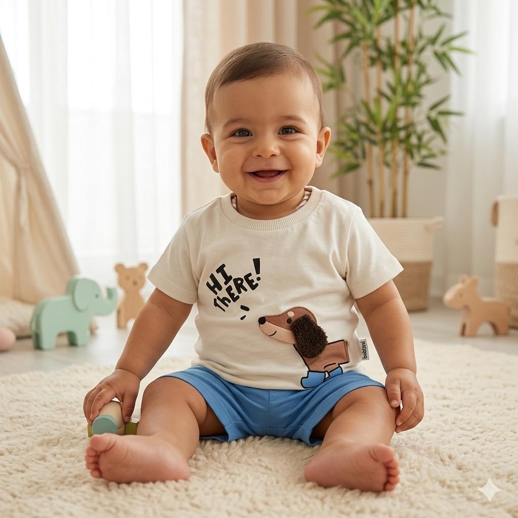 Hi There Sevimli Köpek Detaylı 2 ip 2li Takım