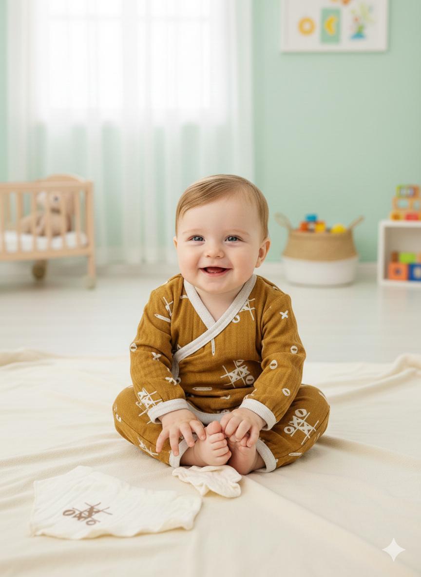 Kashi Müslin  5li Yenidoğan set - Kahve