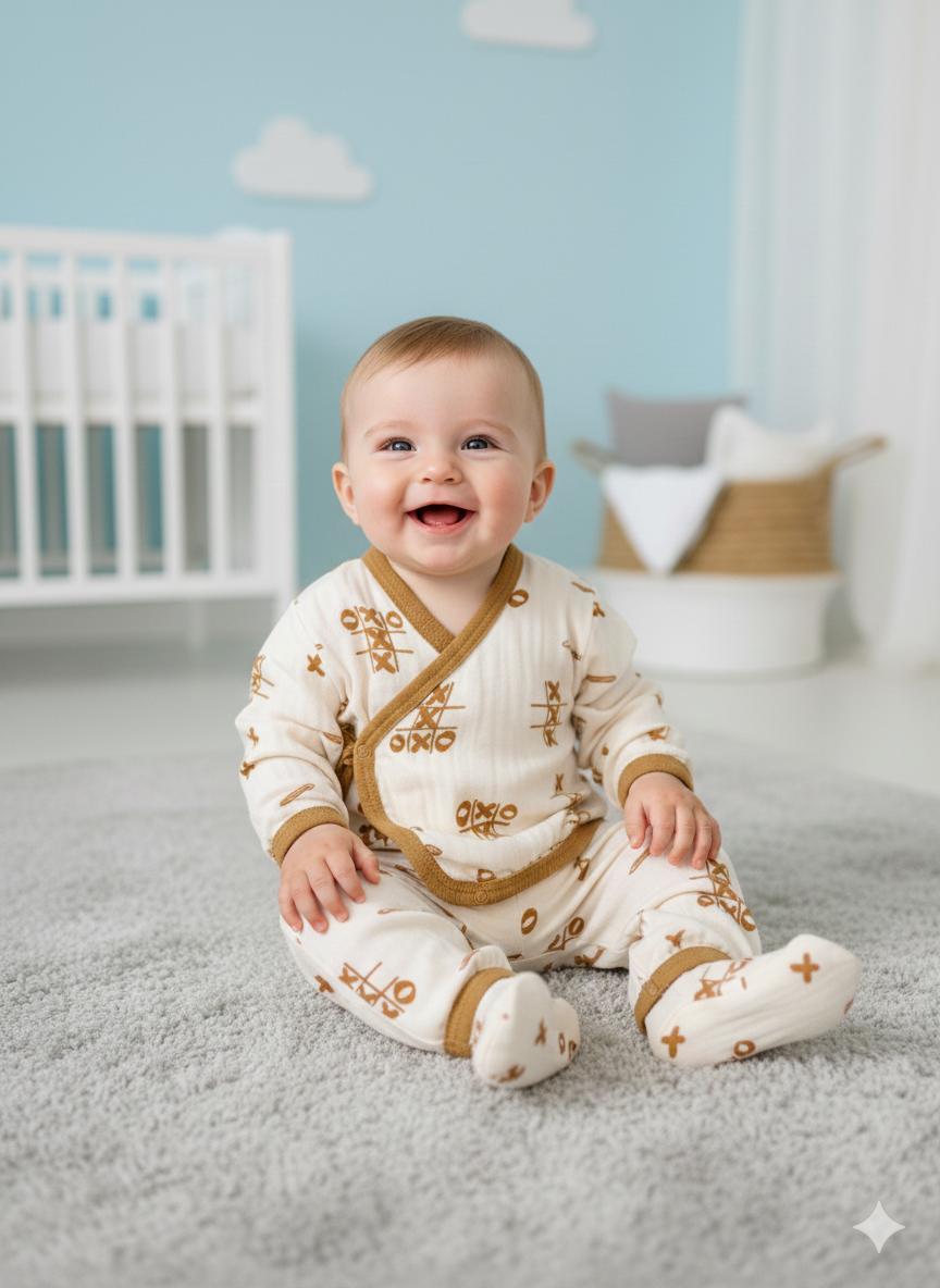Kashi Müslin  5li Yenidoğan set - Krem