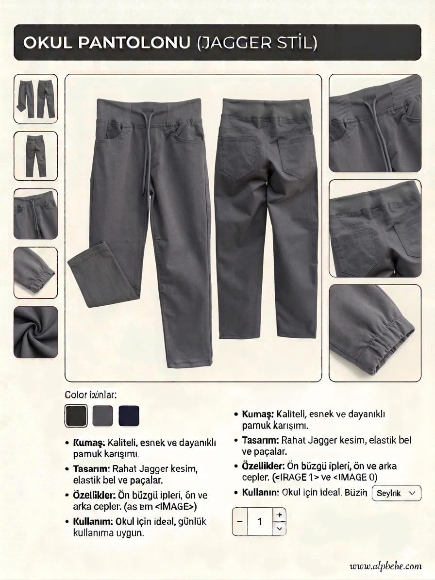 Koyu Gri  Lüx Ribanalı Beli ve Bileği Lastikli Jogger Keten Pantolon