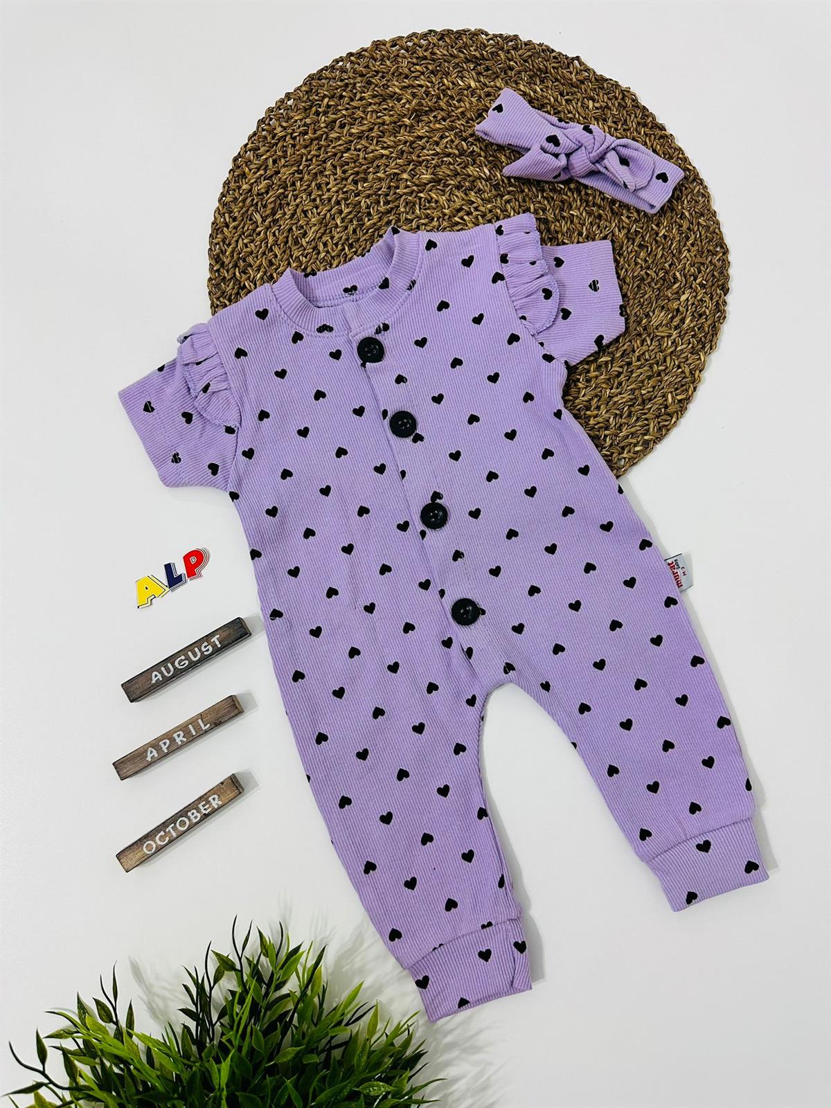 Little Hearts 2 Parça Tulum Set Kız Takım Mor