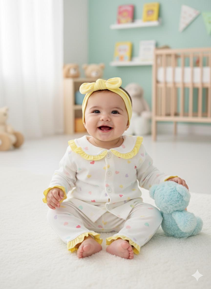 Love  Önden Düğmeli Mevsimlik 2 Parça Pjama Takımı