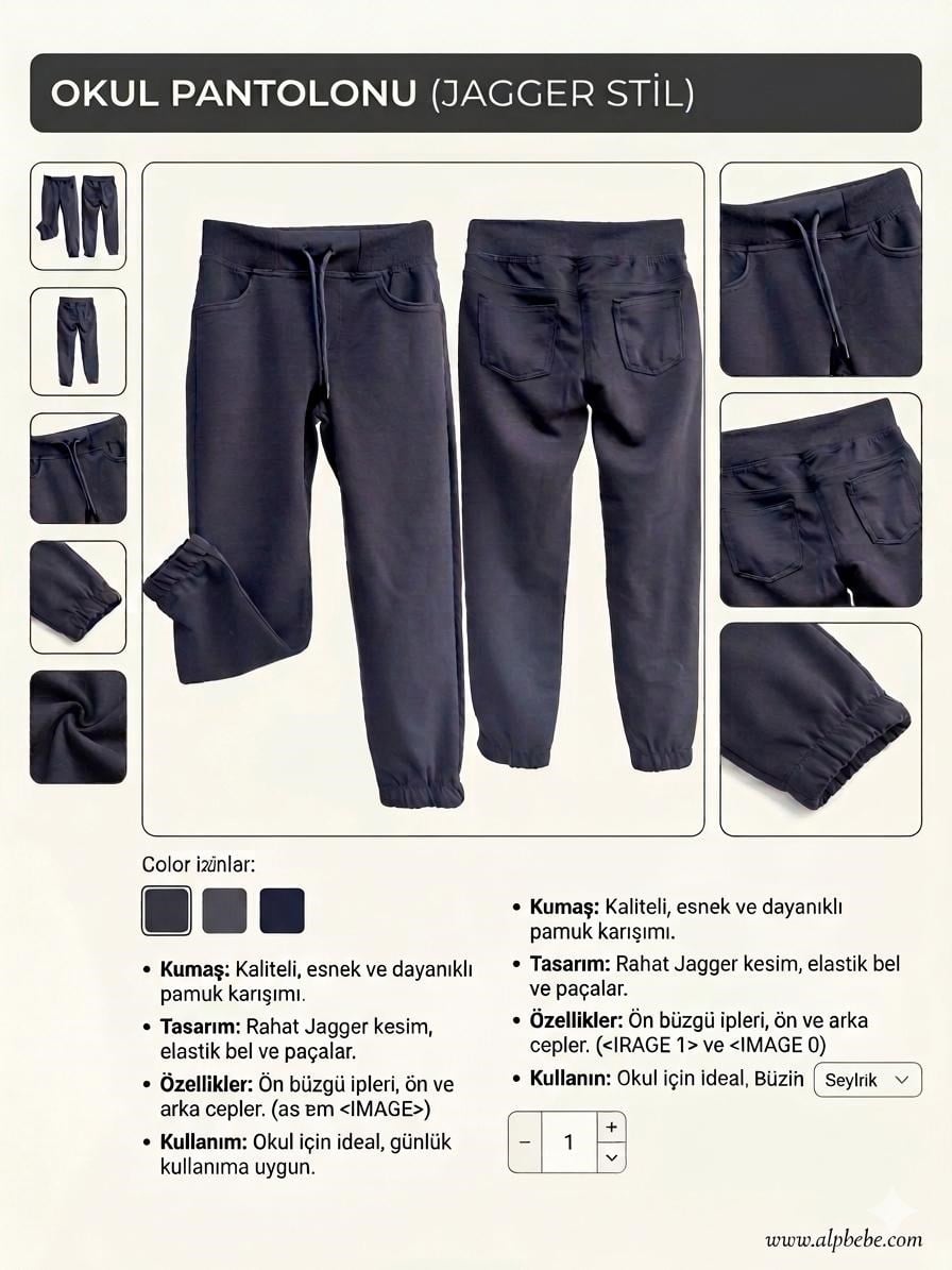 Lüx Ribanalı Beli ve Bileği  Lastikli  Jogger Penye  Eşofman Altı 