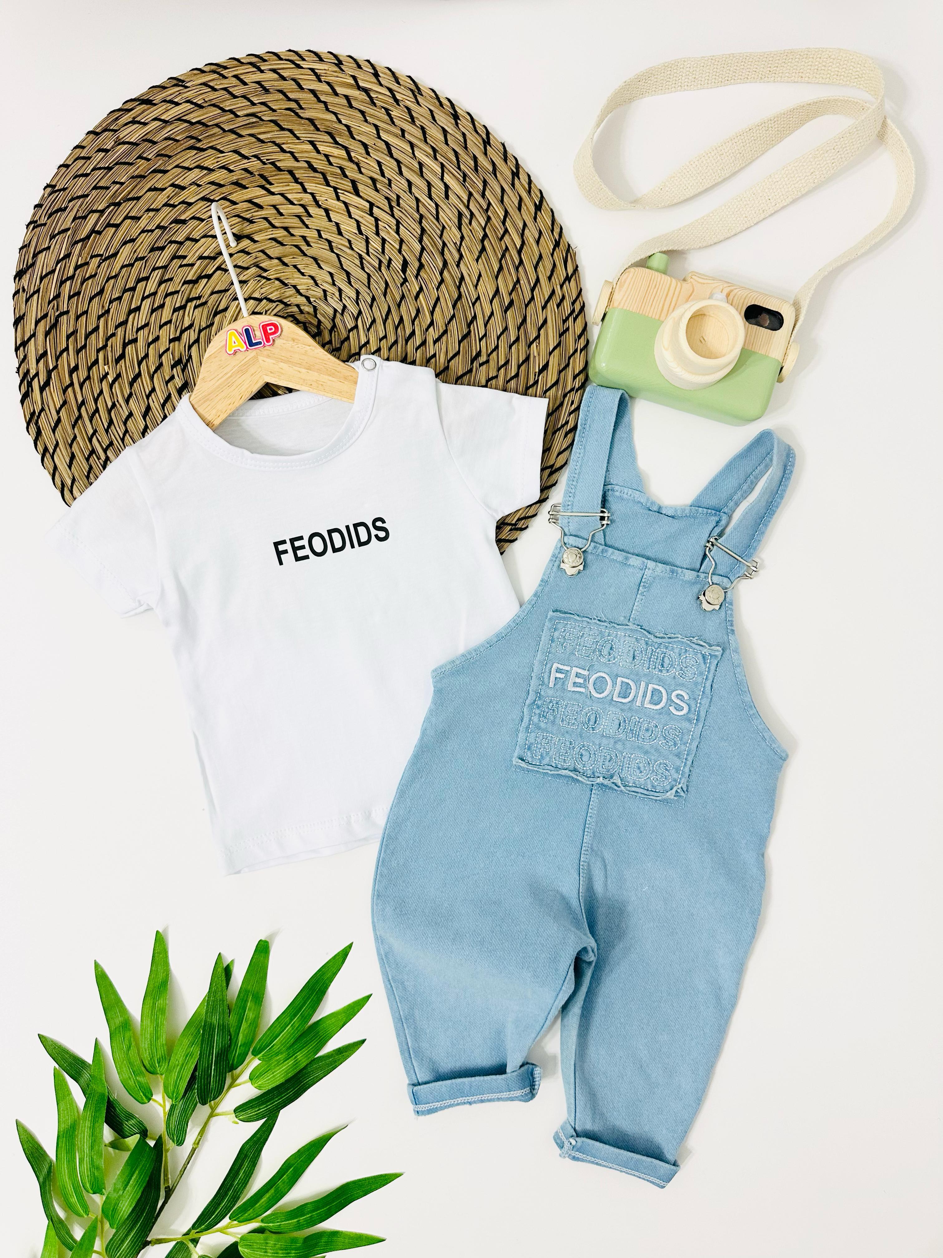 Mecklenburg  Feodıds  Torba Cepli Örme Kot Salopet Takım - Mavi