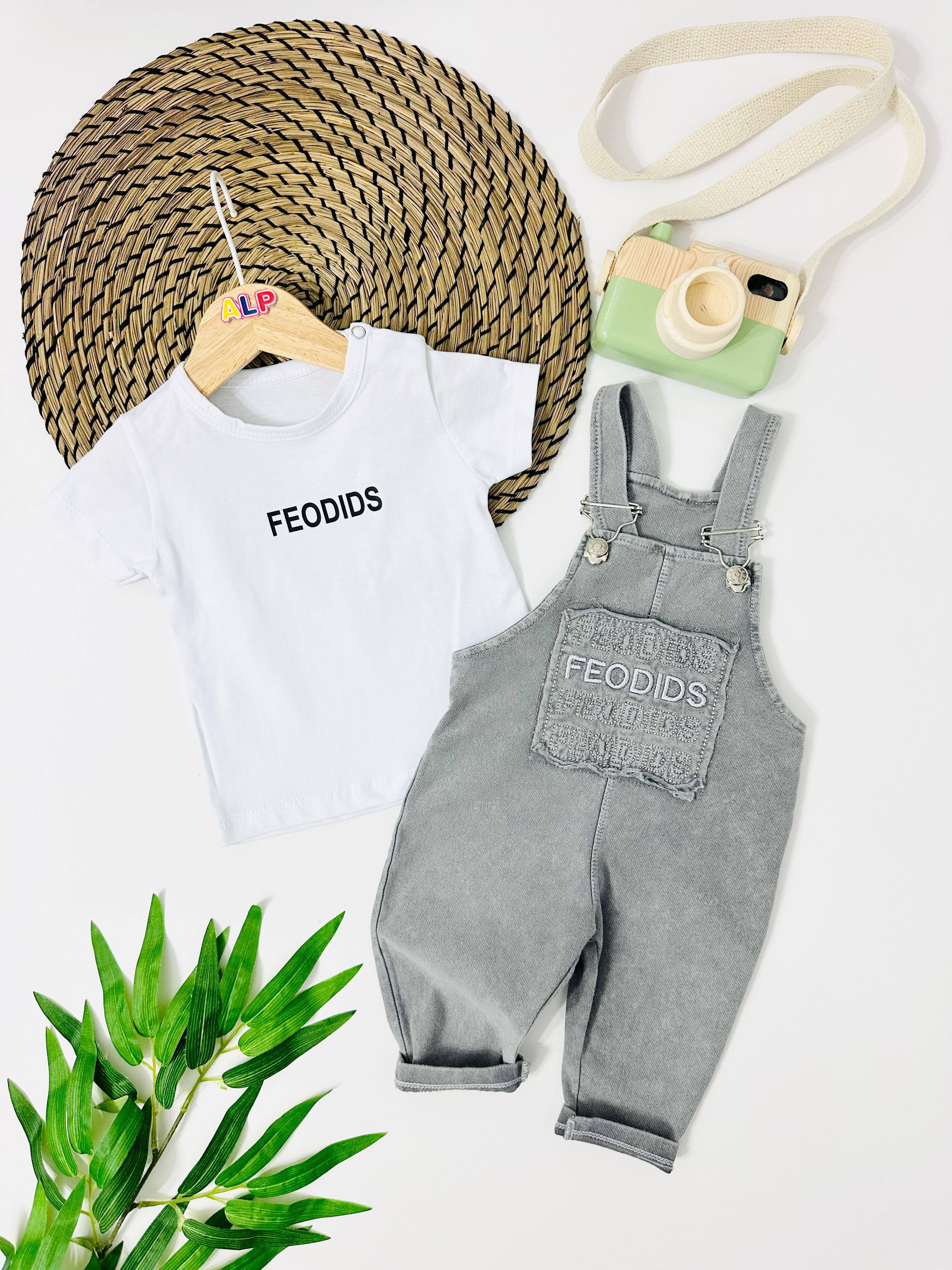 Mecklenburg  Feodıds  Torba Cepli Örme Kot Salopet Takım - Gri