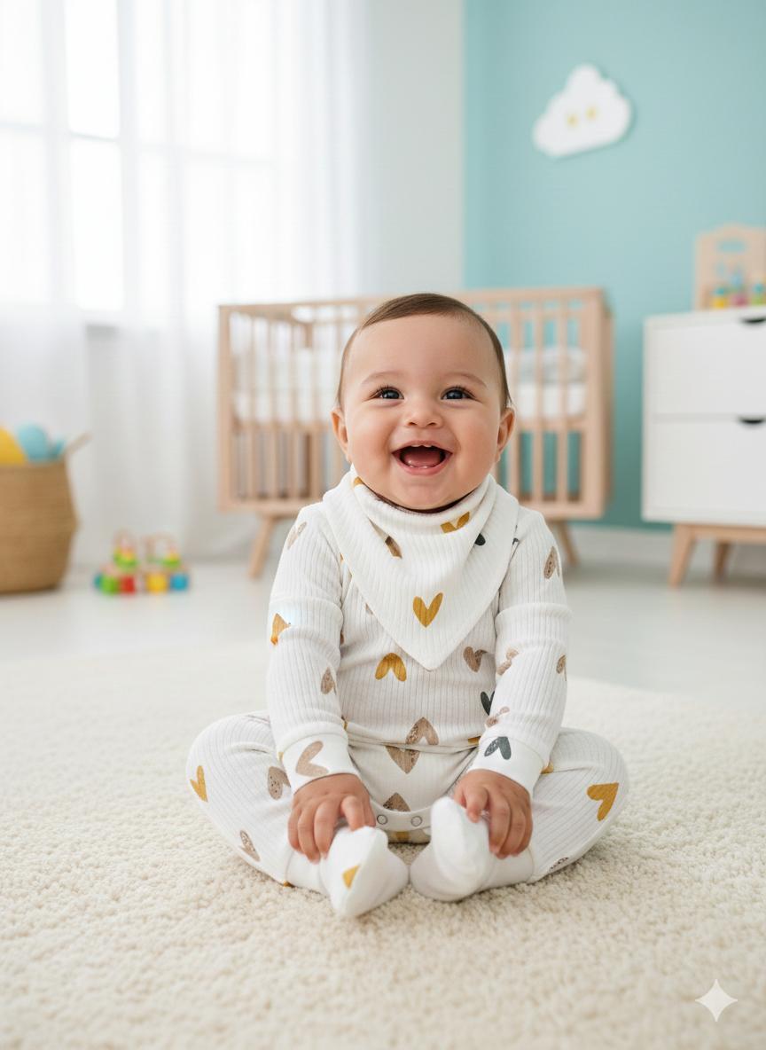 Minik Kalpler Kaşkorse Organik 10 lu Hastane Çıkışı Set - Turuncu