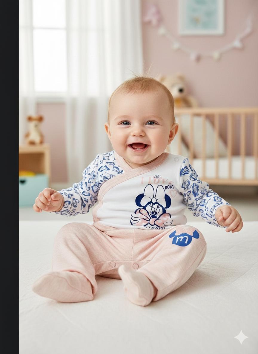 Minnie Mause   10 Parça Hastane Çıkışı Yeni Doğan Set-Ekru 