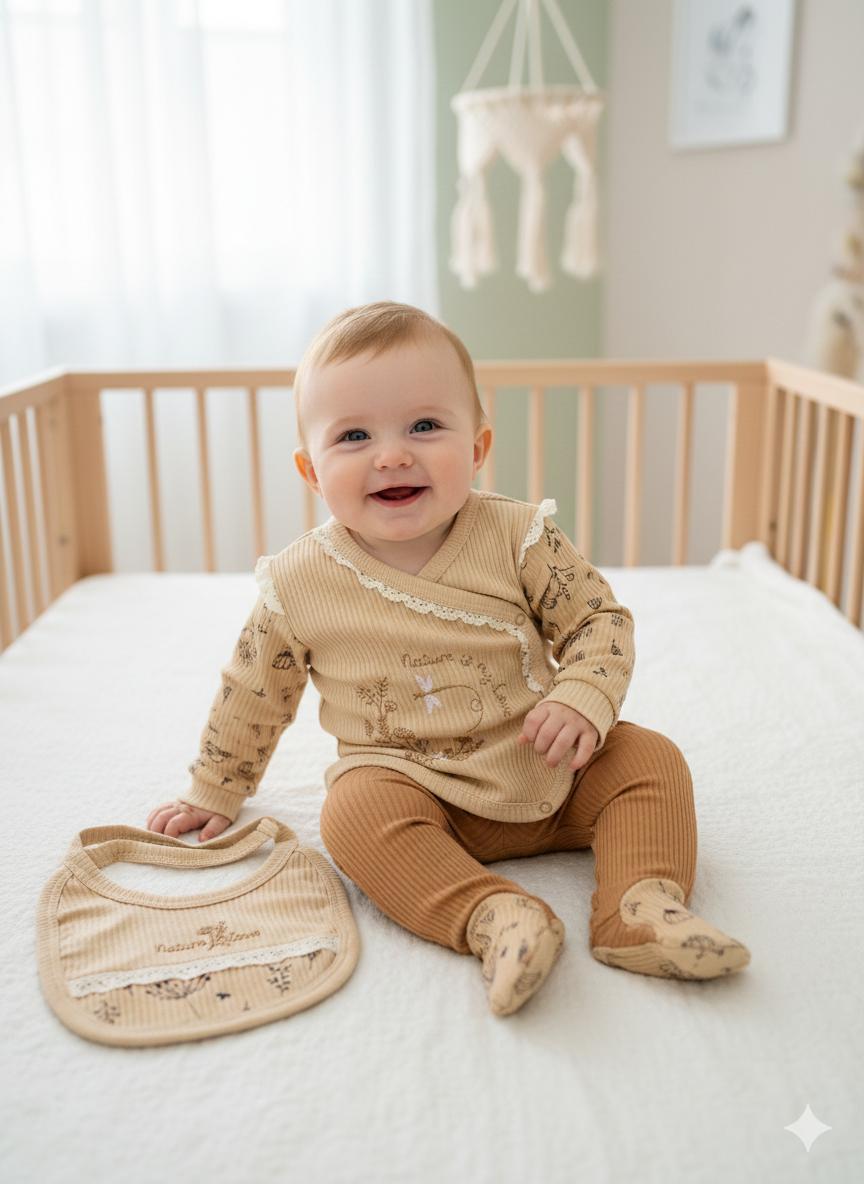 Morgrath 5li Yenidoğan set - Kahve