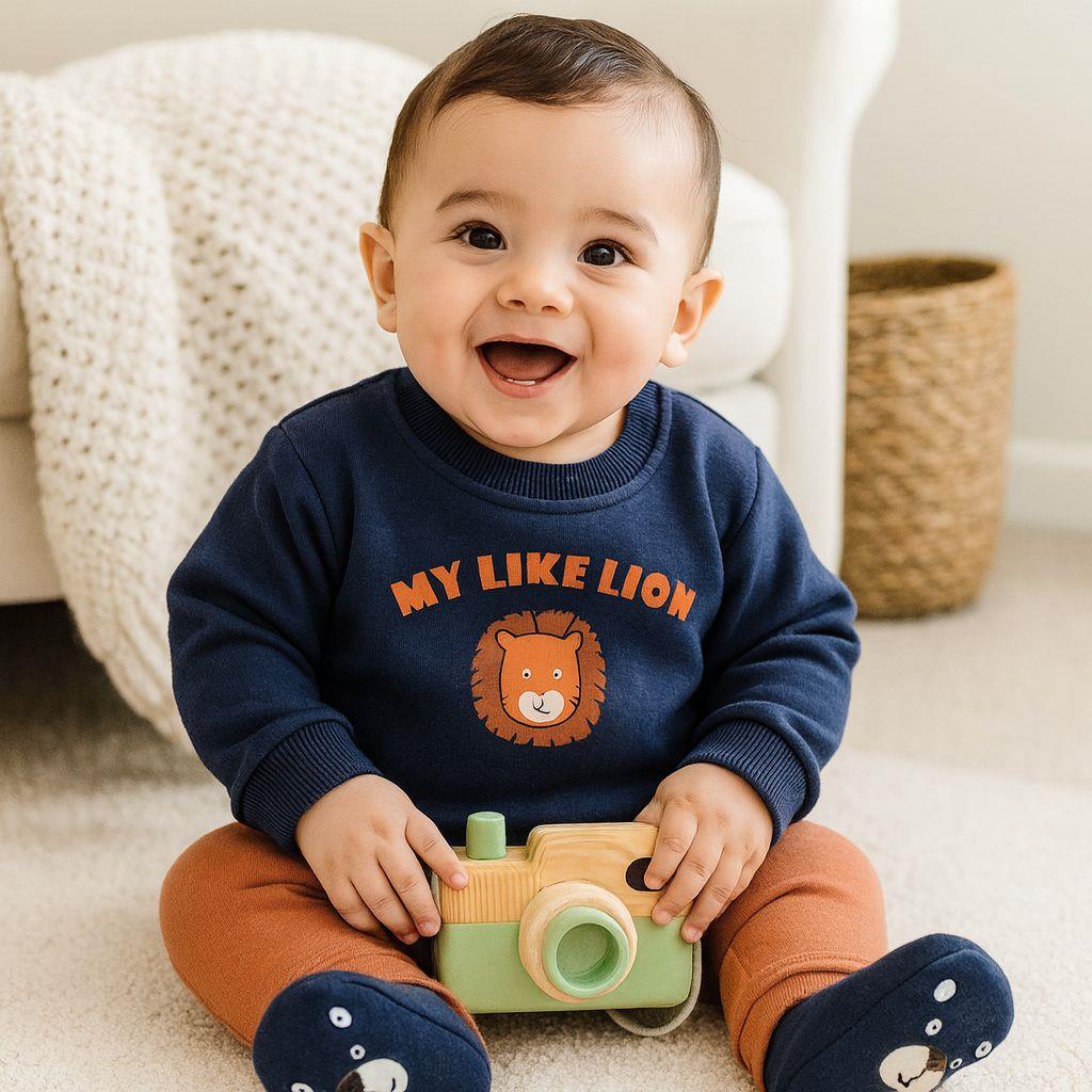 My Like Lion Detaylı Panduflu Şardonlu Kışlık 3'Lü Takım