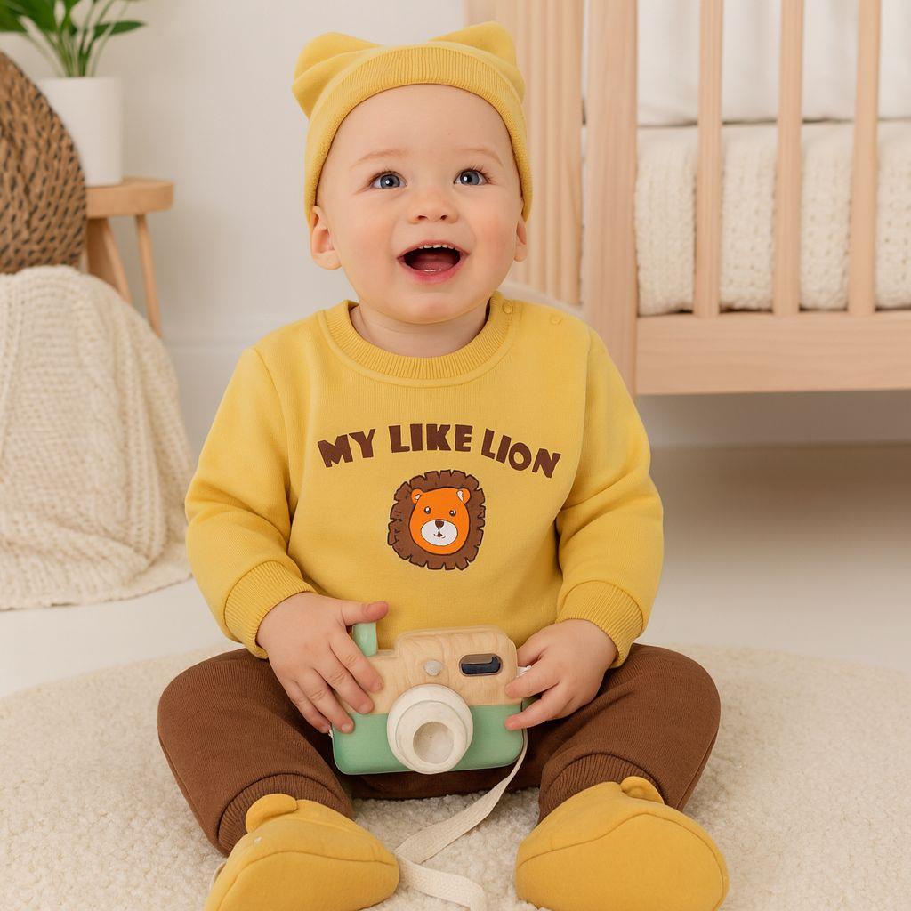 My Like Lion Detaylı Panduflu Şardonlu Kışlık 3'Lü Takım