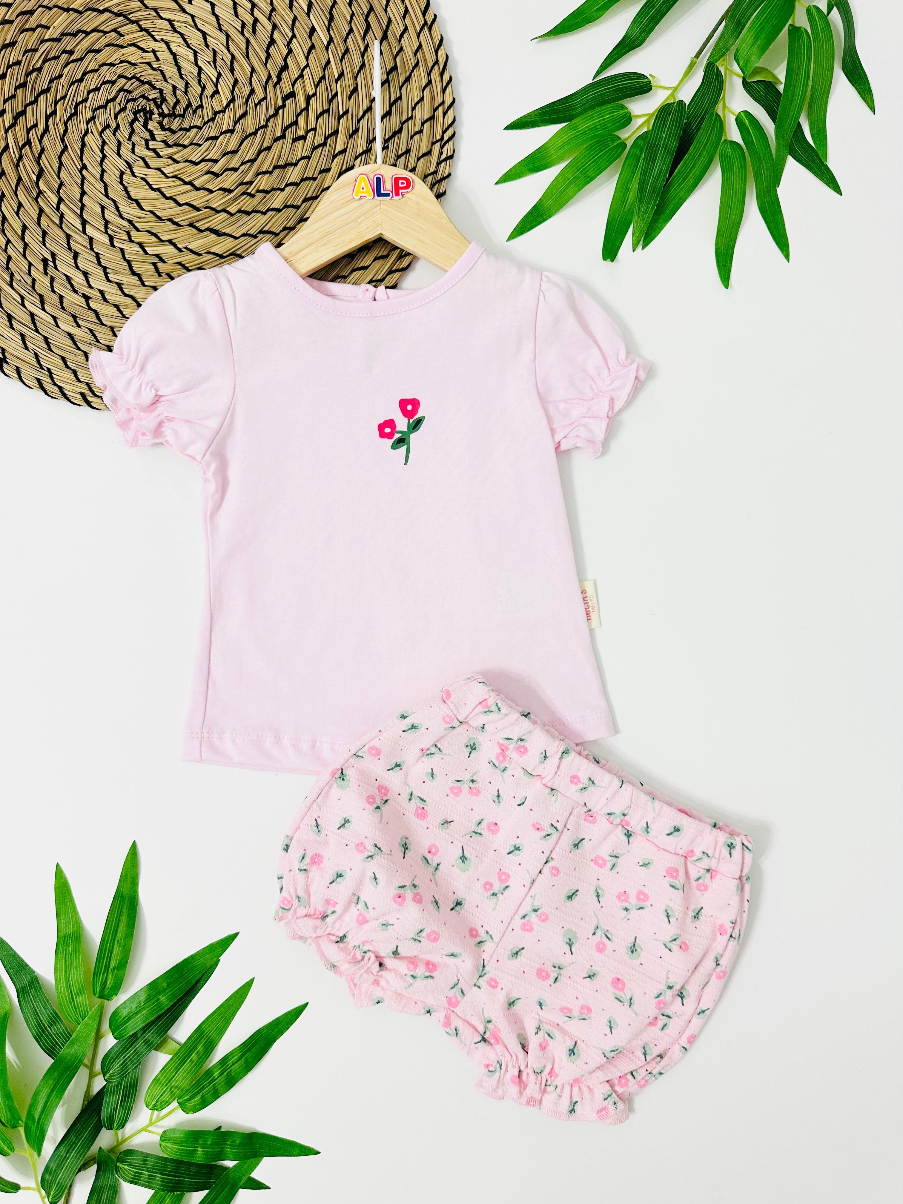 Palau Müslin Şortlu Takım - Pembe 