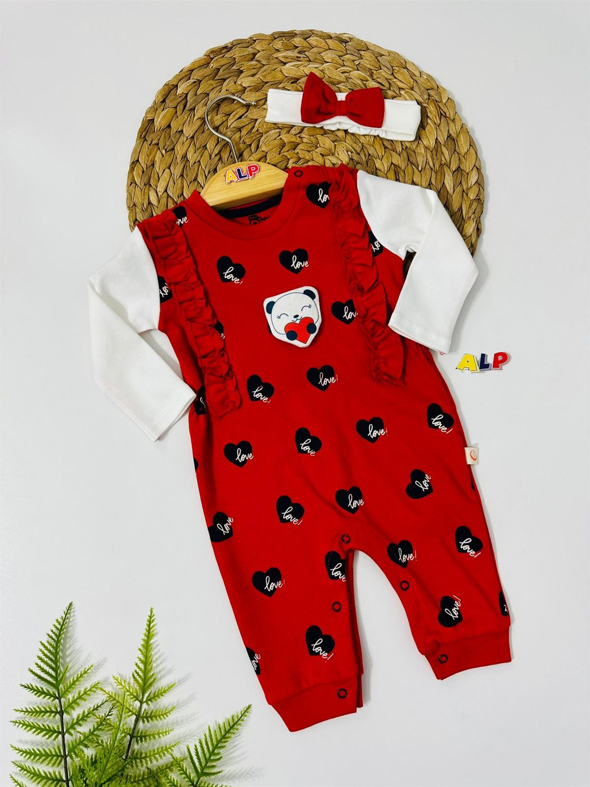 Panda tulum set kırmızı