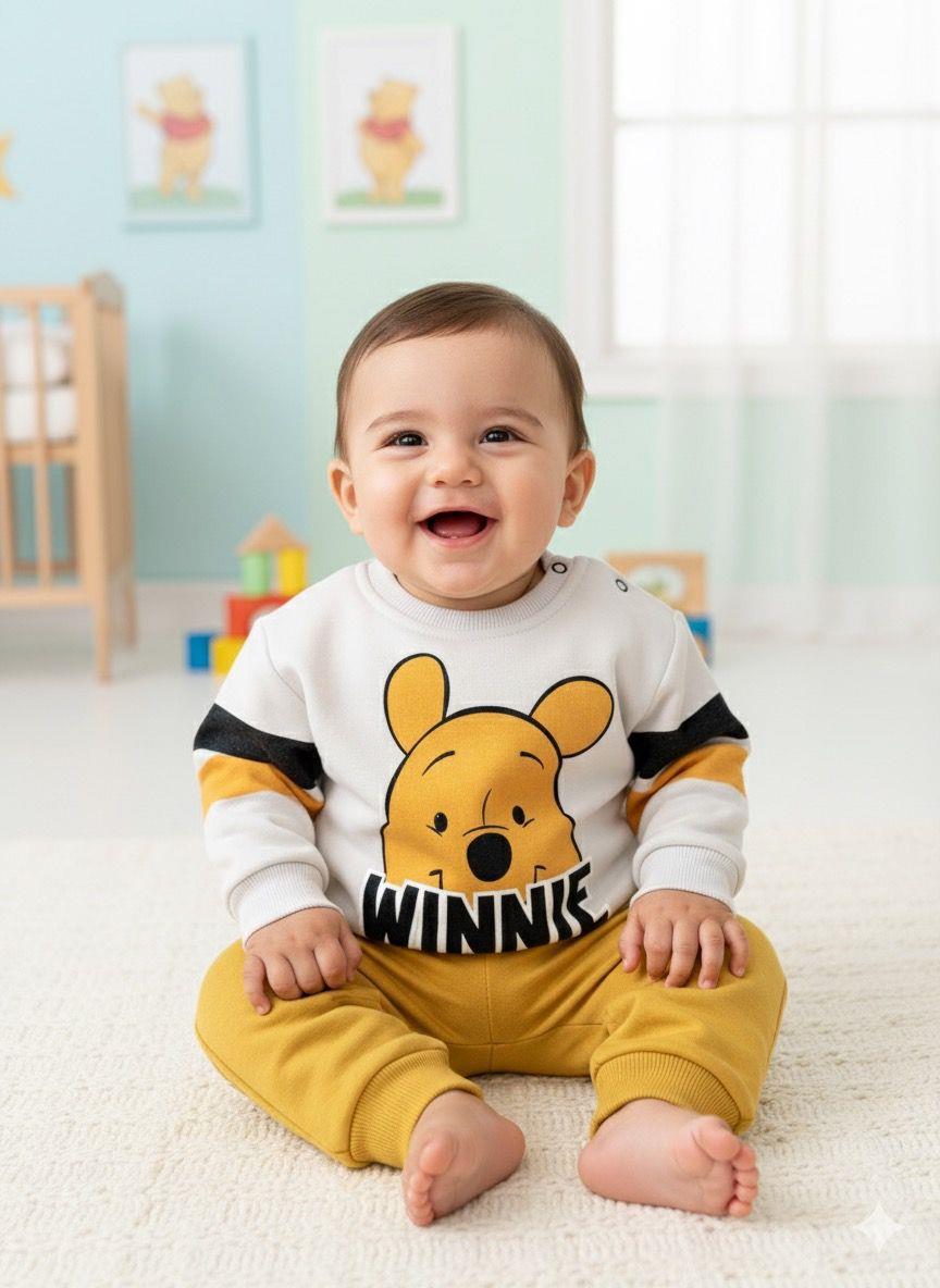 Pooh Baskılı 2ip Erkek Bebek Takım