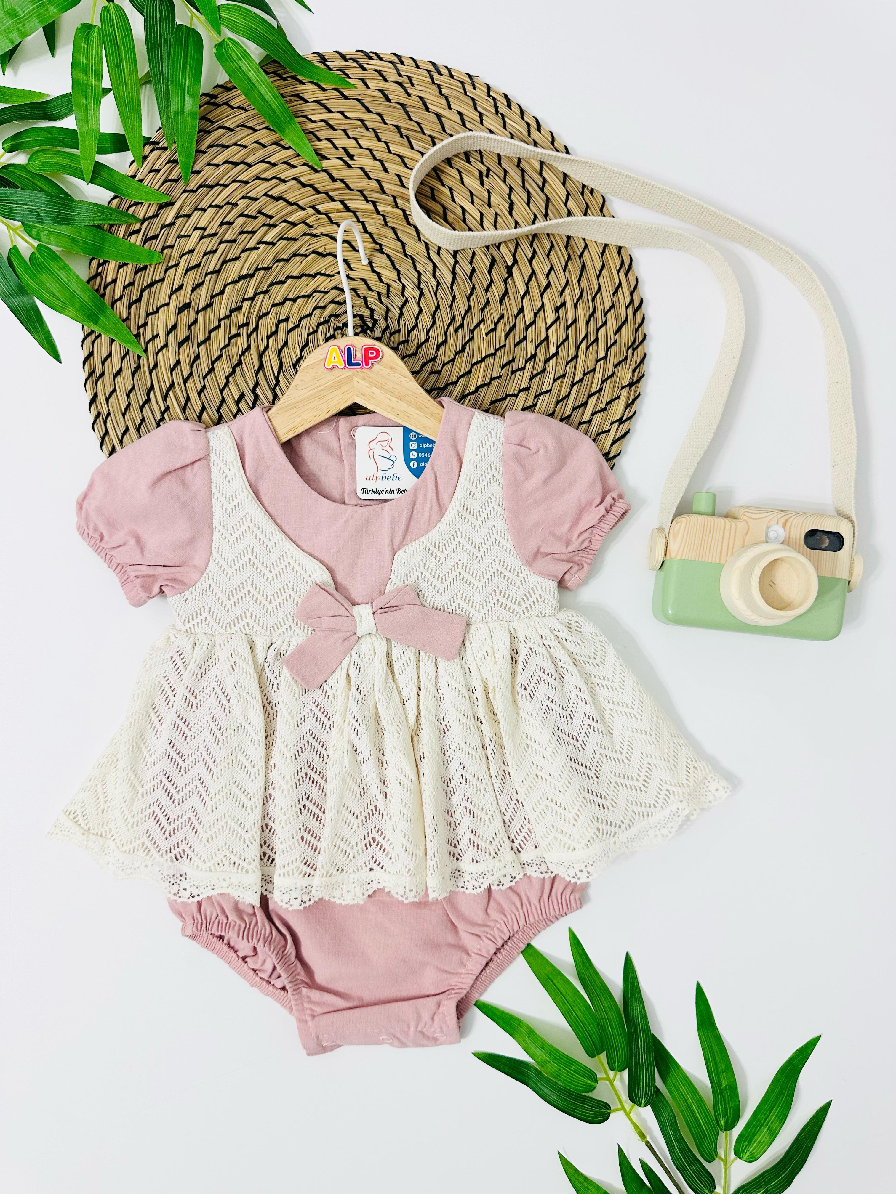 Saarland Fiyonk Detaylı Bodysuit Elbise - Gül Kurusu