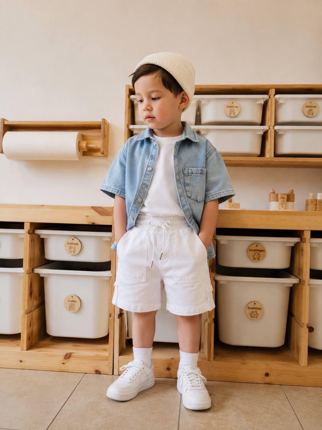 Salvador Oversize Orjinal Kalıp Üst Denim Gömlek Alt Denim Şort2li Takım