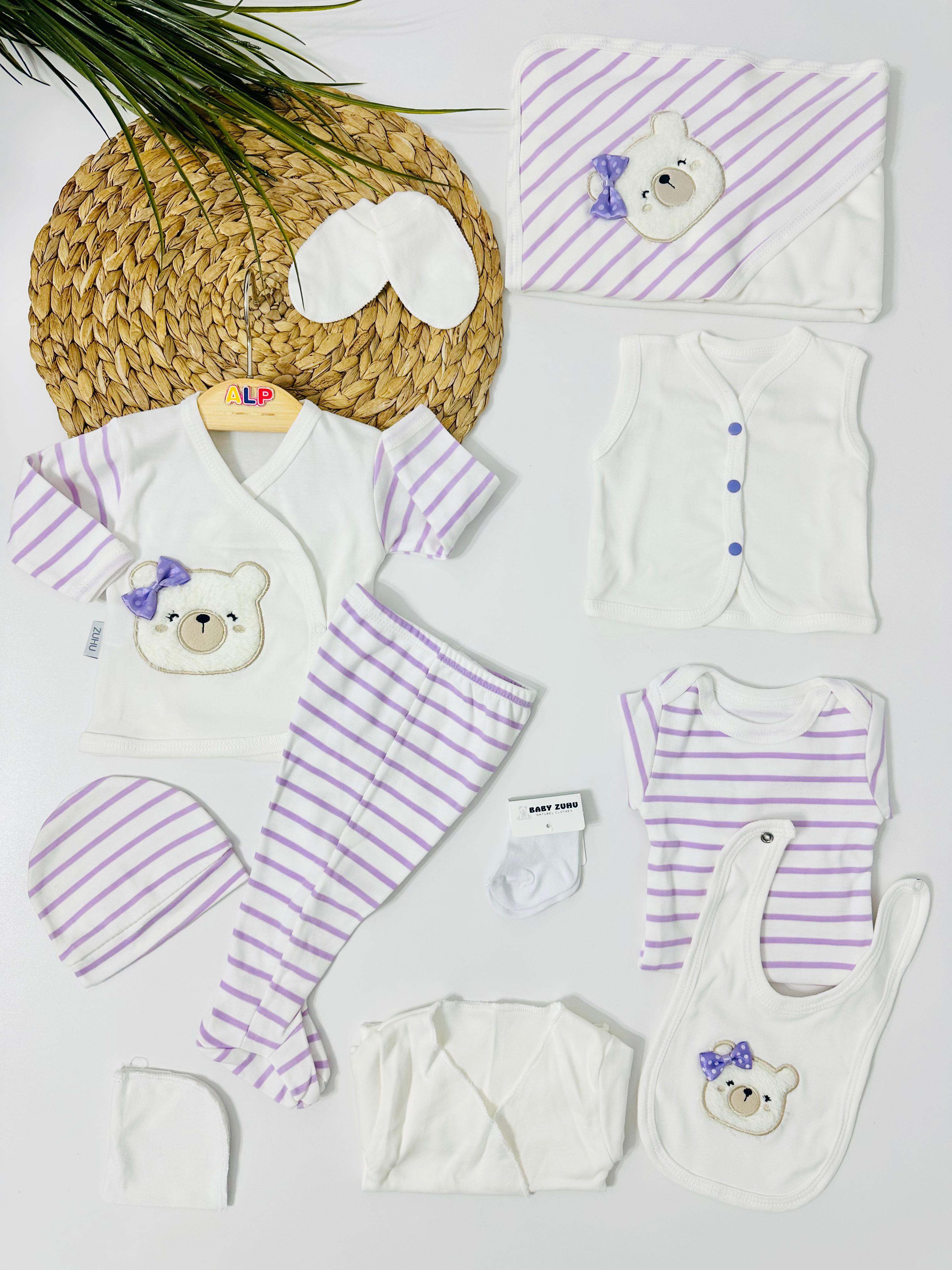 Sevimli Ayıcık  10 lu Hastane Çıkışı Set - Lila