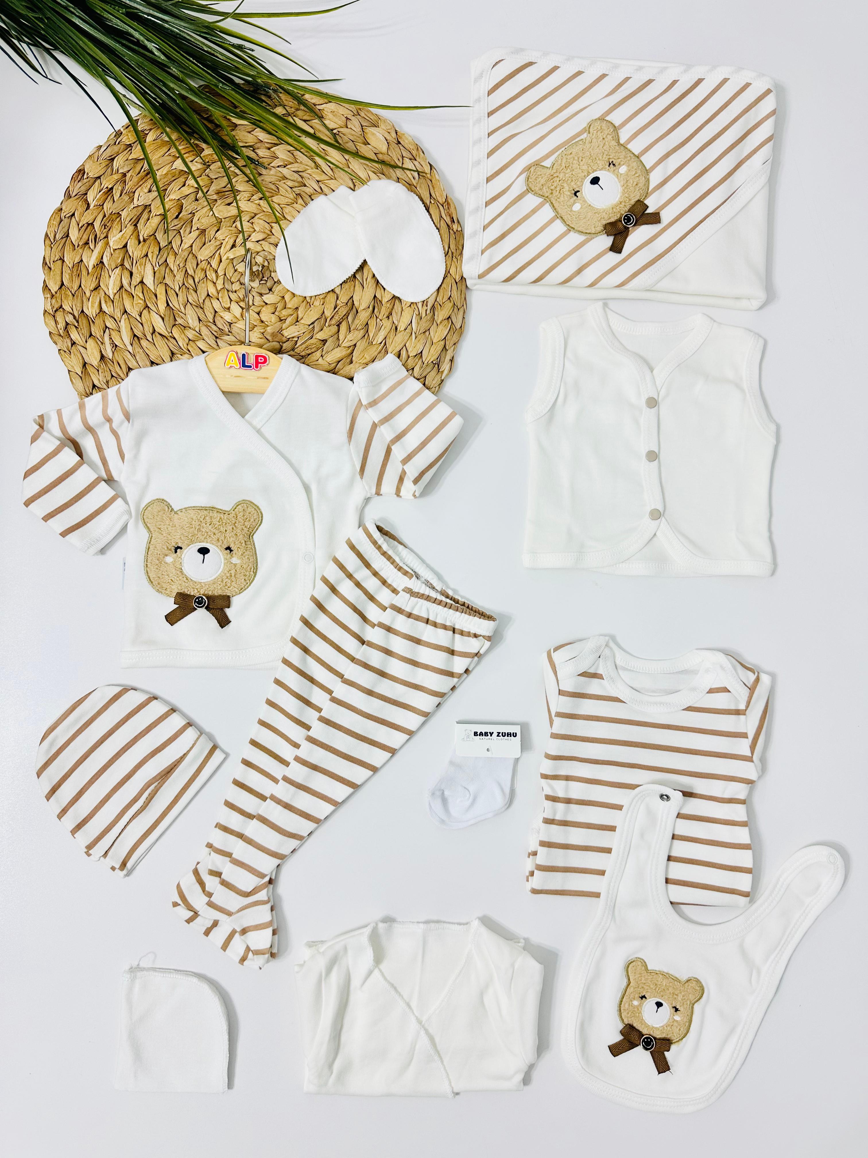 Sevimli Ayıcık  10 lu Hastane Çıkışı Set - Kahve