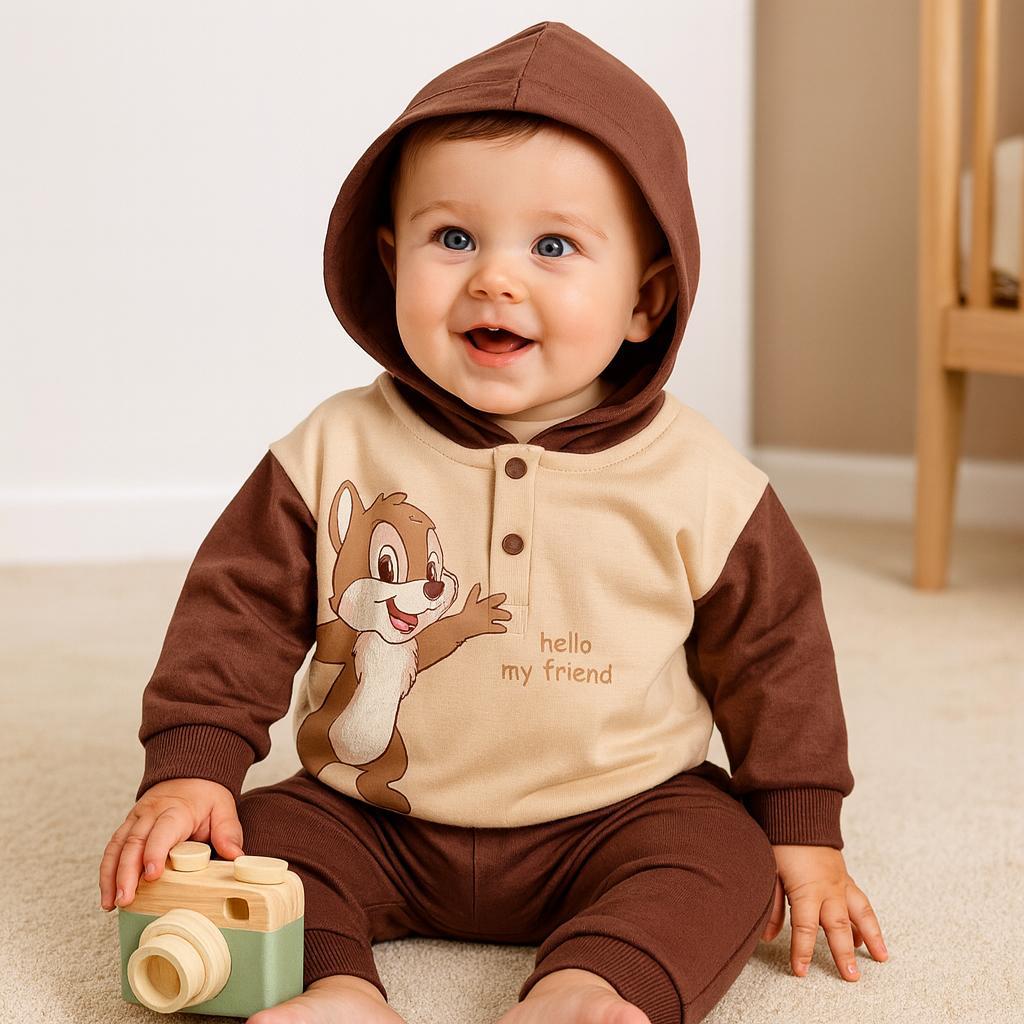 Sincap Önden  çıtçıtlı mevsimlik Kapüşonlu  2 parça takım