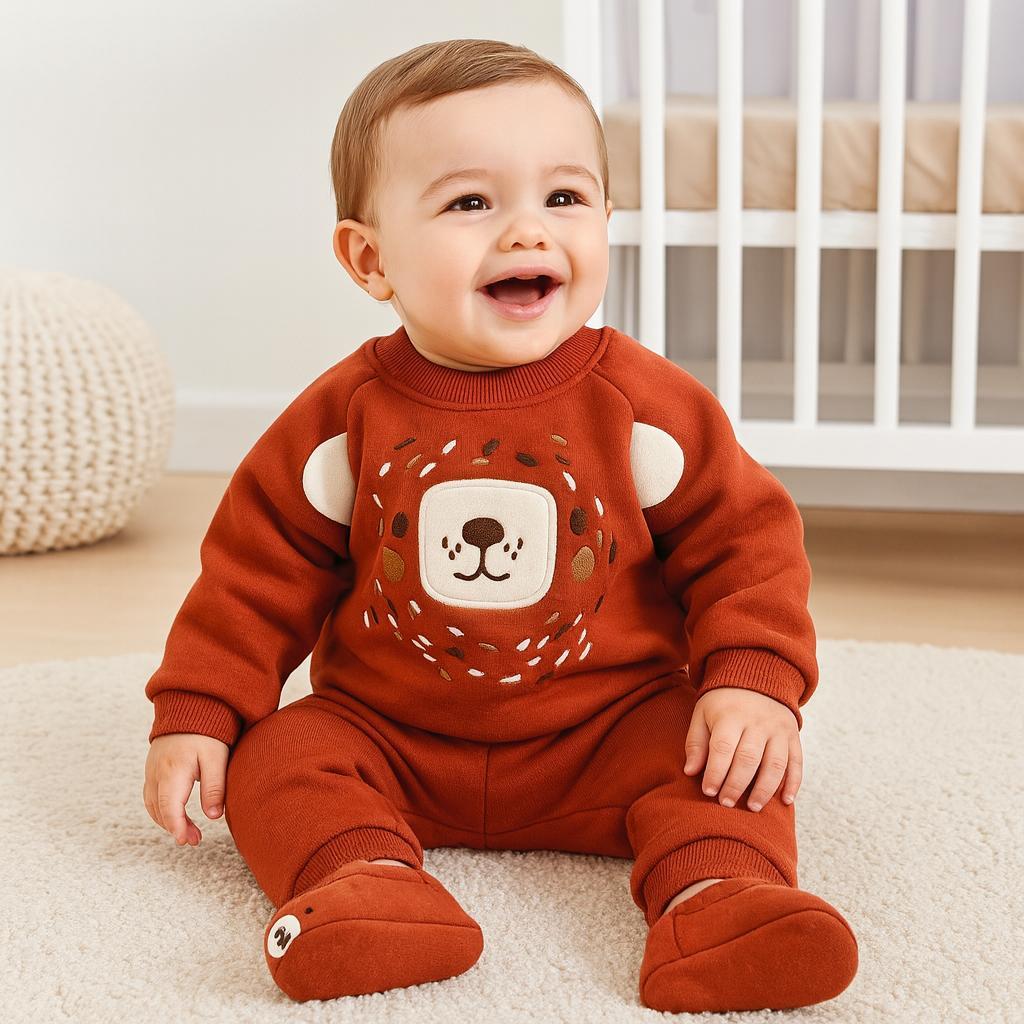 Şirin bear surat panduflu kışlık 2 parça takım