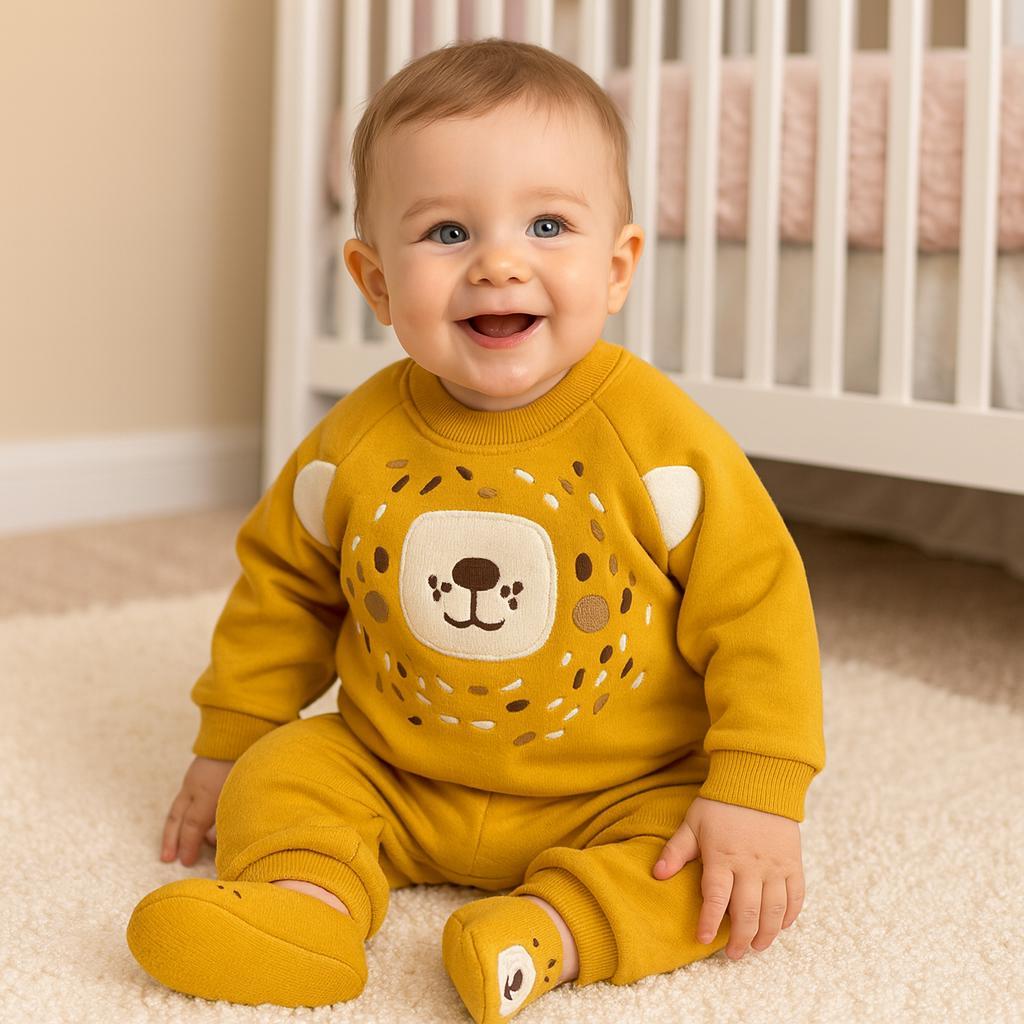 Şirin bear surat panduflu kışlık 2 parça takım