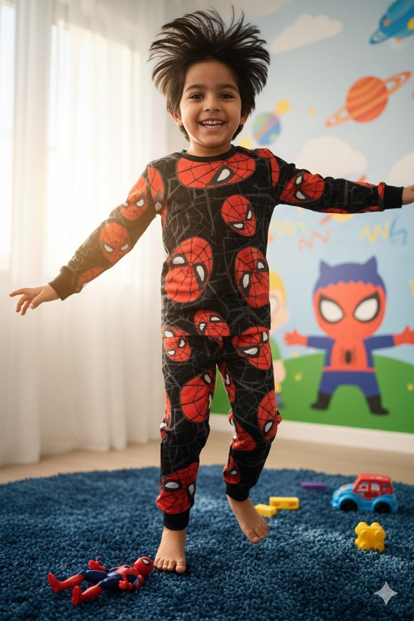 Spıderman Detaylı Penye Pjama Takım