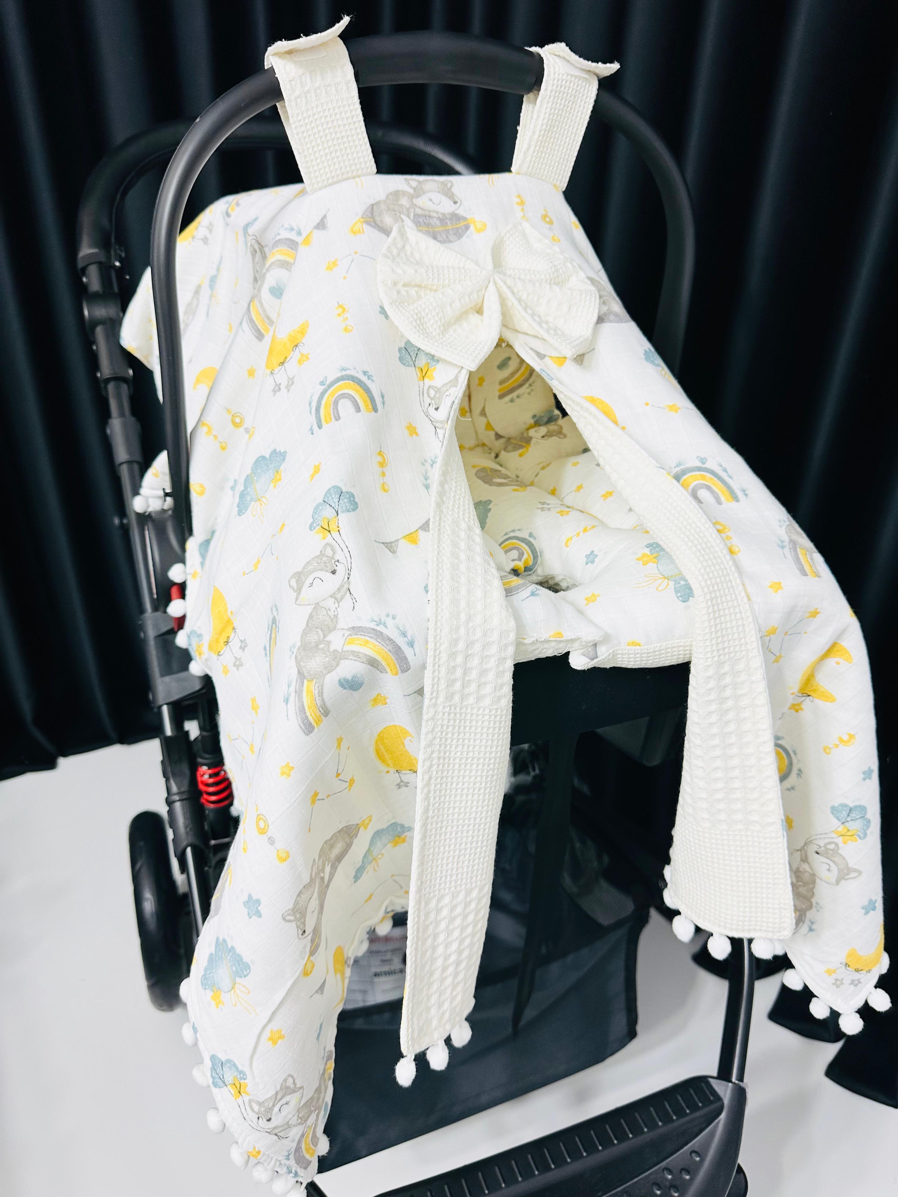 Torino 90*100 Müslin  Minder ve Puset Örtüsü 2li Set -Model-2