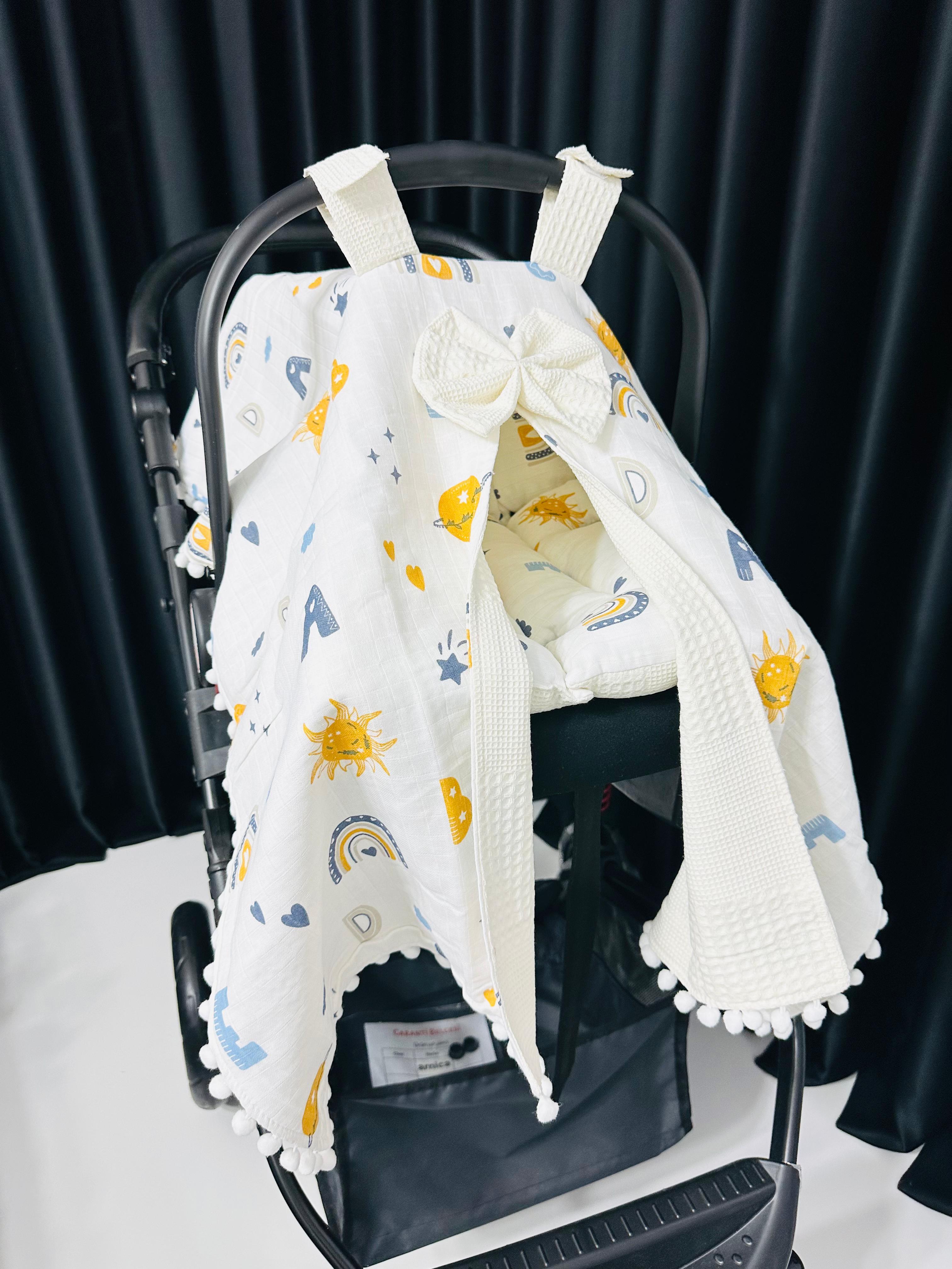 Torino 90*100 Müslin  Minder ve Puset Örtüsü 2li Set -Model-7