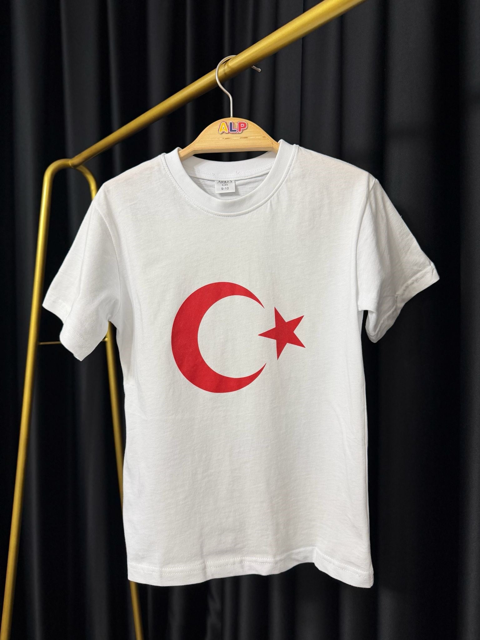 Unisex Kırmızı Ay Yıldız Türk Bayraklı Tişört 