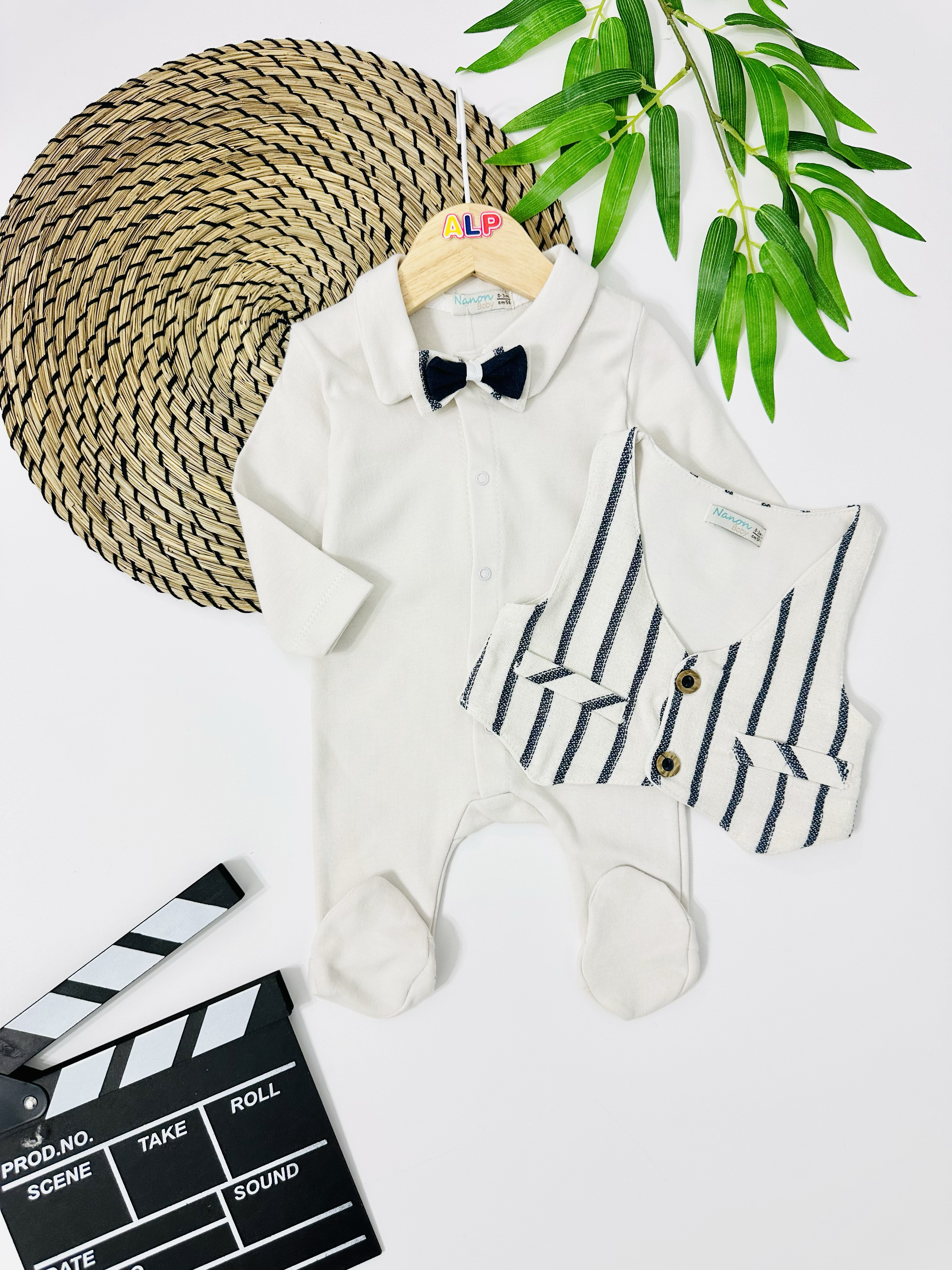 Zimbabwe  Yelek Papyon 3lü Tulum Set - Lacivert 