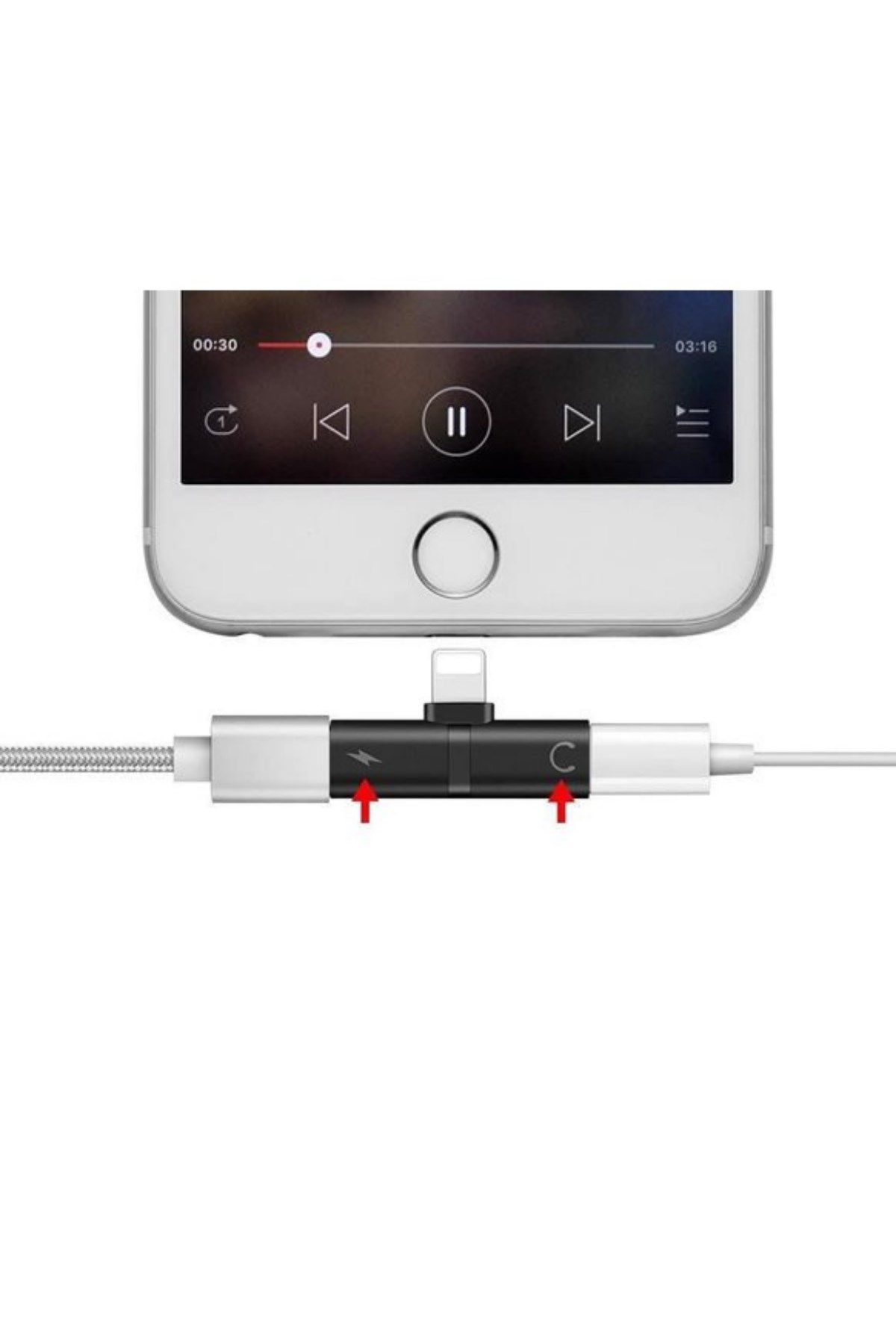 Iphone Kulaklık Dönüştürücü Şarj Çoğaltıcı Çoklayıcı Adaptör