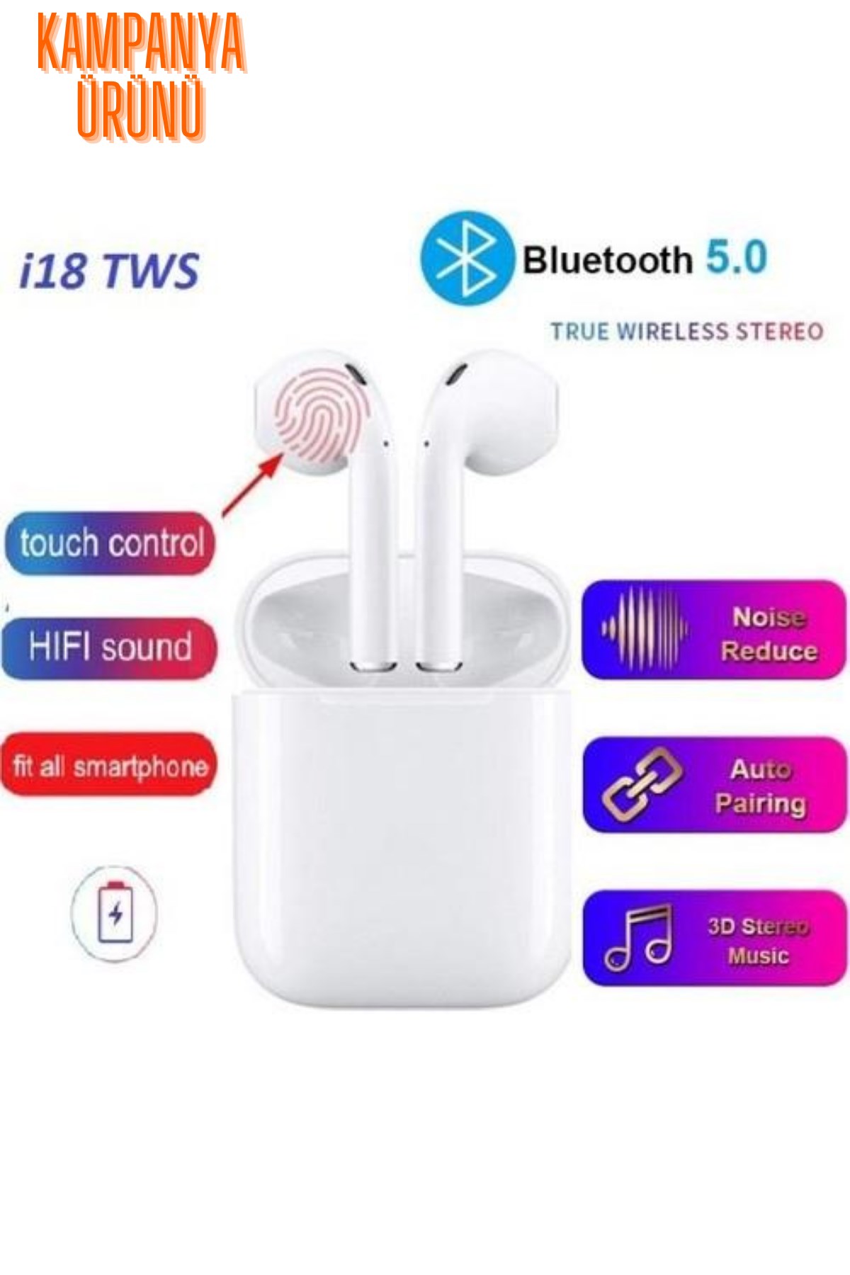 Kablosuz Kulaklık i18 Tws Bluetooth Kulaklık Airpods