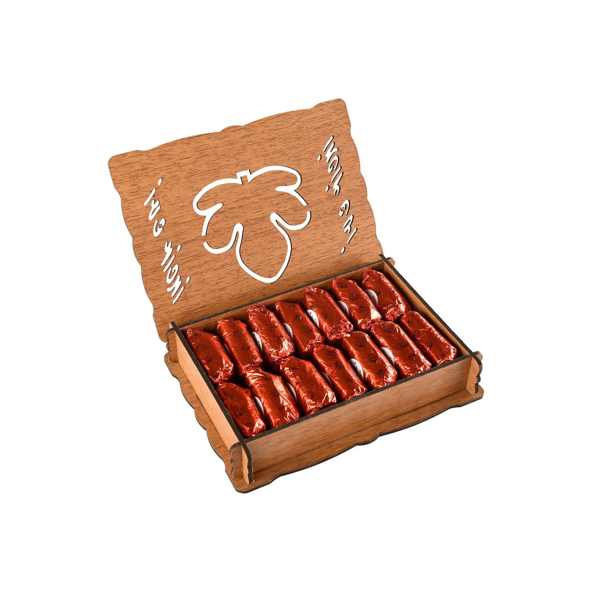 350 g Ahşap Kutu Cevizli Çukulat İncir