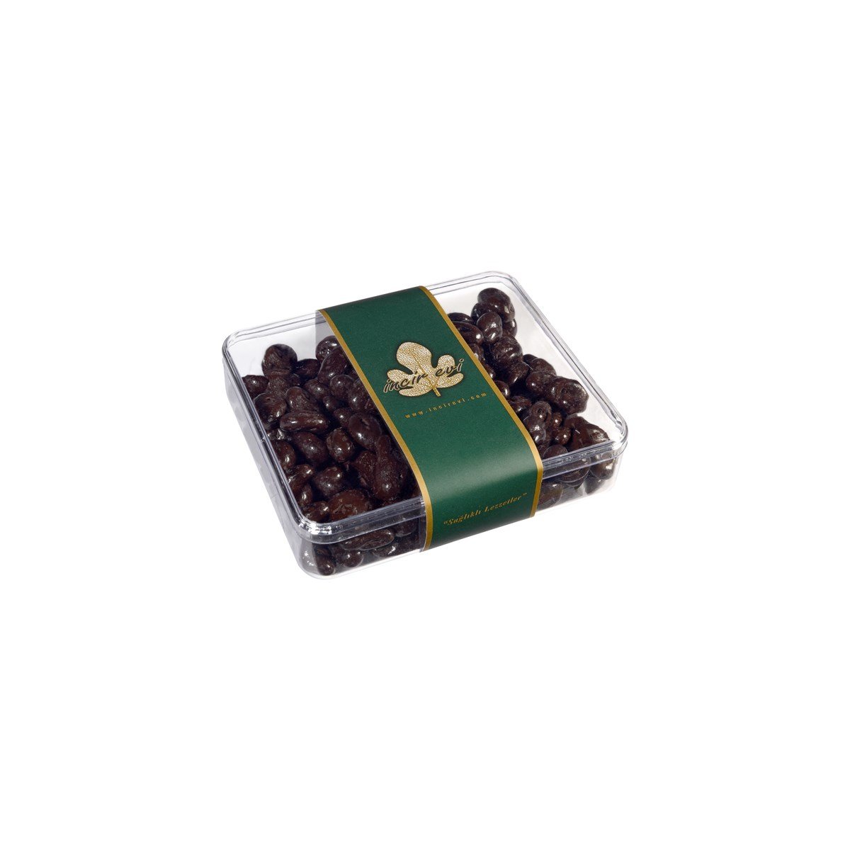 Bitter Çikolatalı Üzüm Draje 300 g Pleksi Kutu