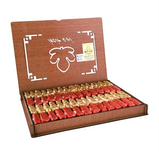 Karışık Çukulat Kuru İncir 1.350 G Ahşap Kutu