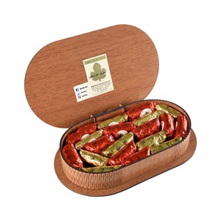 Karışık Çukulat Kuru İncir 500 G Oval Ahşap Kutu