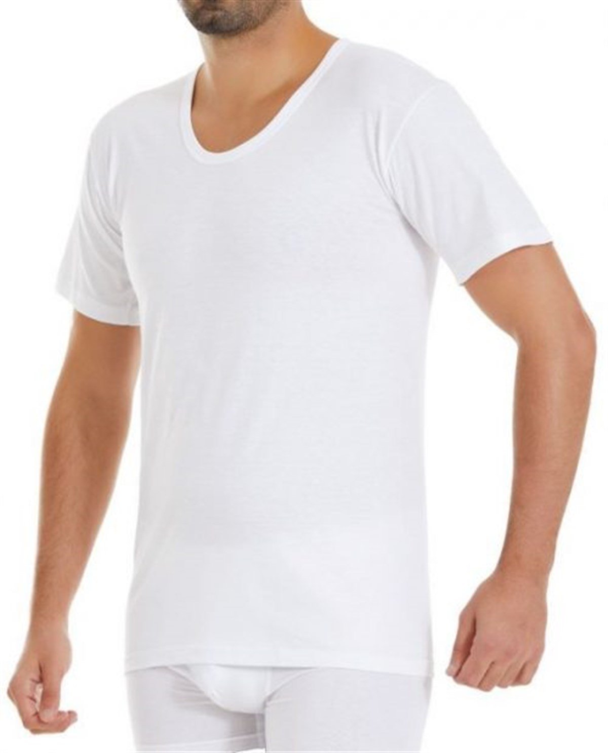 Erkek Beyaz Suprem Bisiklet Yaka Atlet (01)