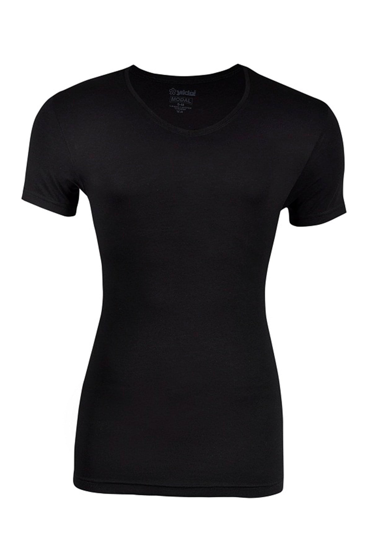 Erkek Modal V Yaka Siyah TShirt (151)