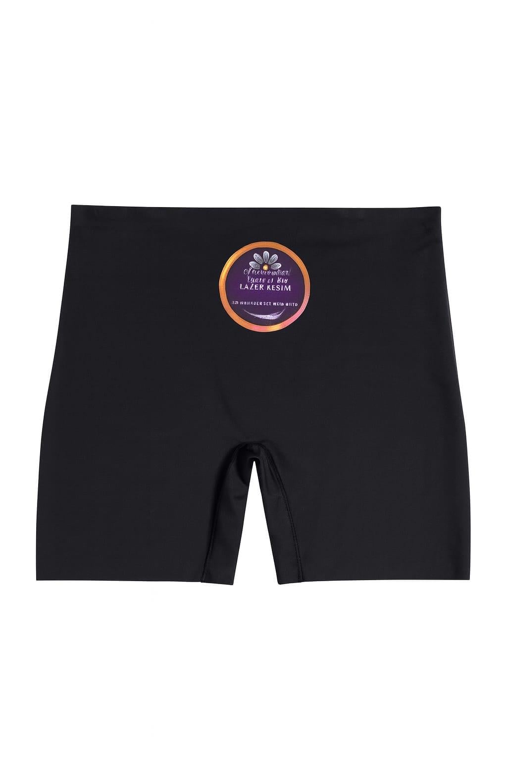 Lazer Kesim Slikonlu Siyah Boxer 2858