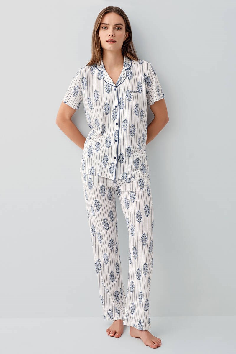Pierre Cardin Kadın Saks Pijama Takımı