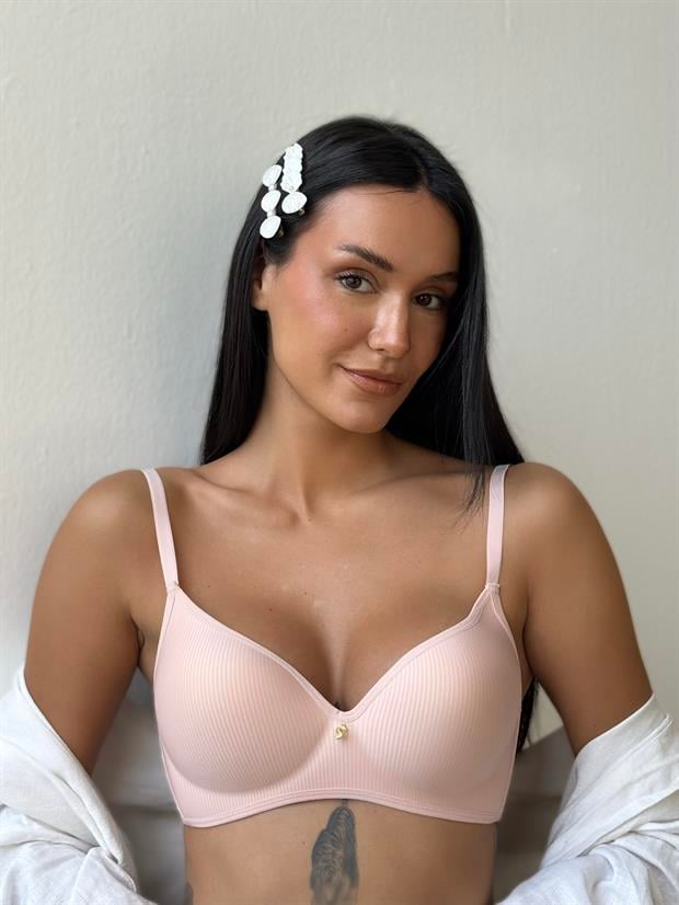 Fitilli Desteksiz Balensiz Pembe Sütyen (736)