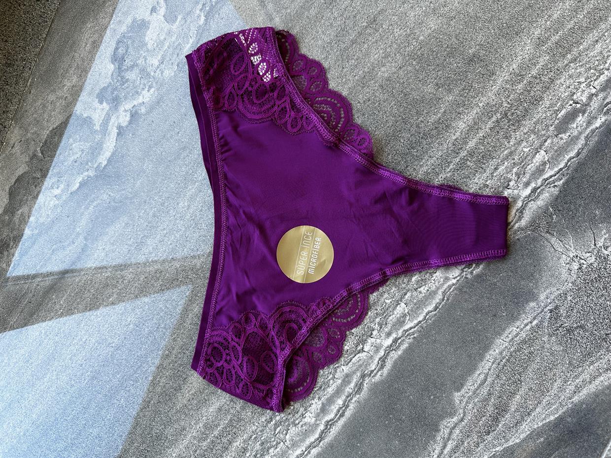 Brazilian Süper ince Mor Tanga